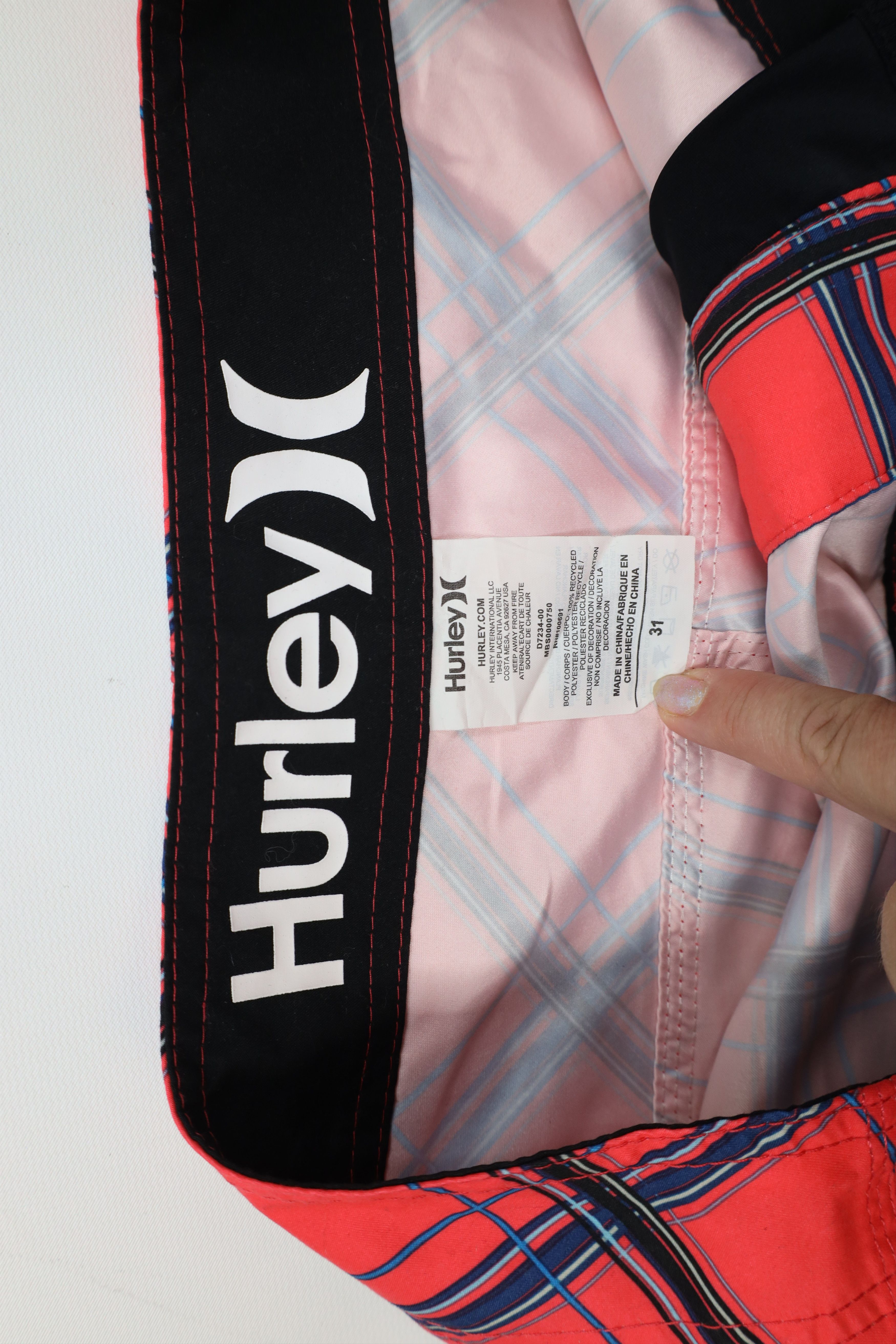 Hurley New Hurley Surfing Swimming Board Shorts Trunks Plaid Size US 31 - 11 Thumbnail
