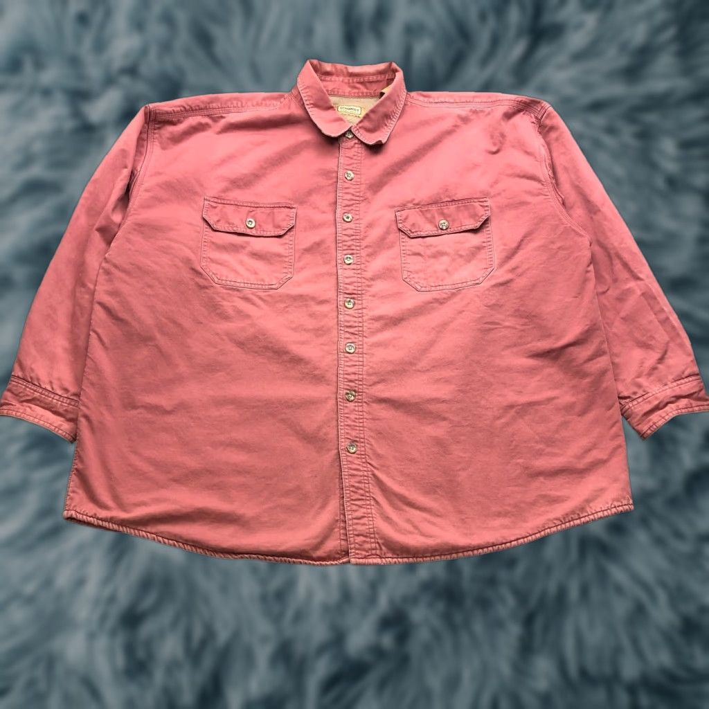 Vintage C.E. Schmidt Button-Up Shirt Mens 2XL Long Sleeve Red Canvas Fleece Lined Casual Work Shirt Size US XXL / EU 58 / 5 - 1 Thumbnail