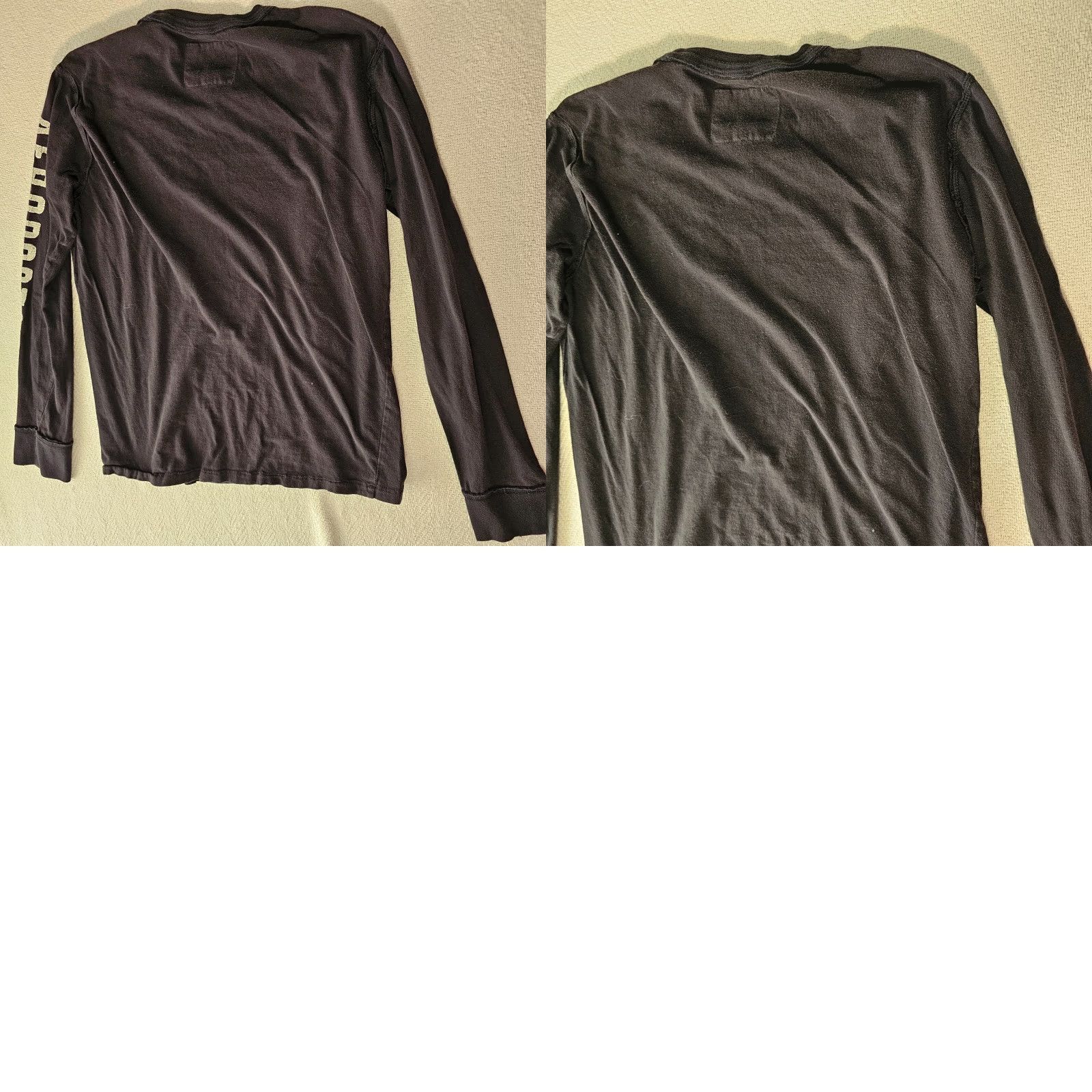 Vintage Aéropostale Shirt Mens S Black Aero 87 Logo Print Long Sleeve 100% Cotton Crew Neck T-Shirt Man 90s USA Band Aerosmith Logo Size US S / EU 44-46 / 1 - 8 Thumbnail