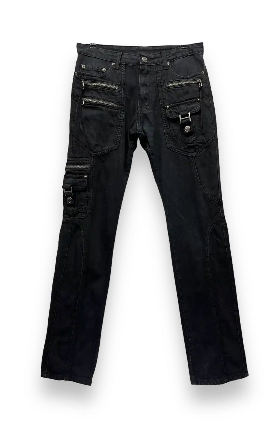 Seditionaries 🔥BERNINGS SHO Punk Bondage Multi Zipper Pocket Denim Cargo Size US 29 - 3 Thumbnail