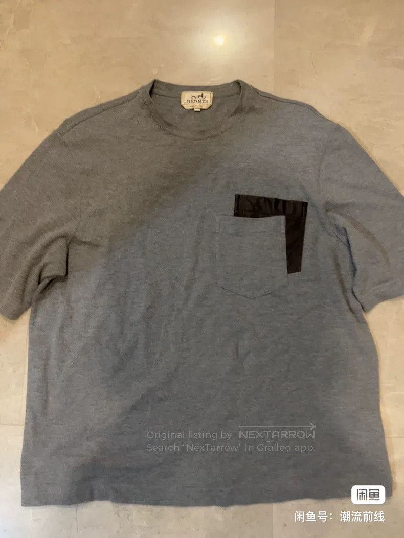 Hermes Hermes Unisex Premium Short Sleeve, 15% Cashmere, Leather Size US M / EU 48-50 / 2 - 1 Thumbnail