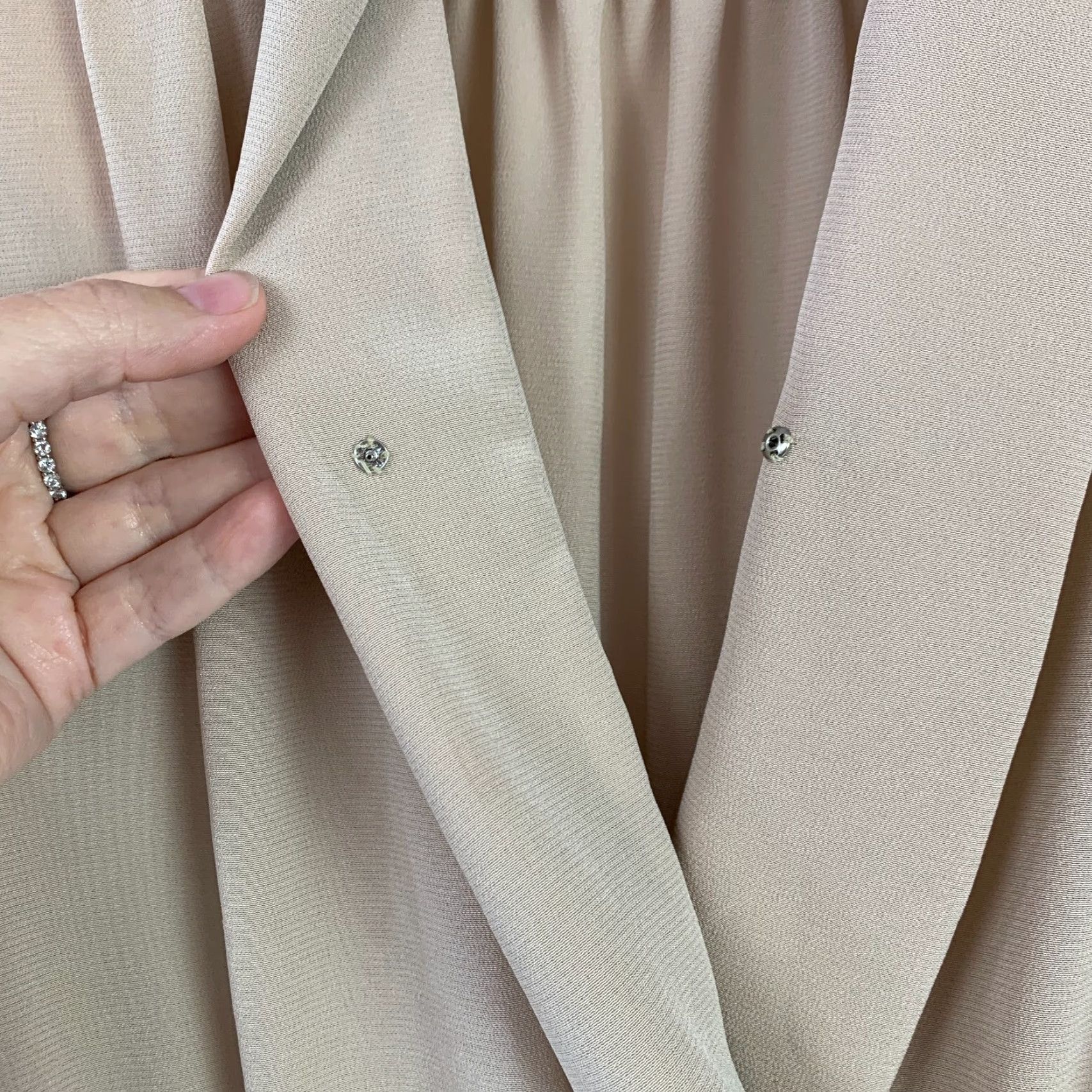 Vintage VINTAGE Adolph Schuman For Lilli Ann Tan Secretary Cocktail Dress 40" Chest 18 46" Blouson Shoulder Pads Womens Size 4XL / US 24-26 - 7 Thumbnail