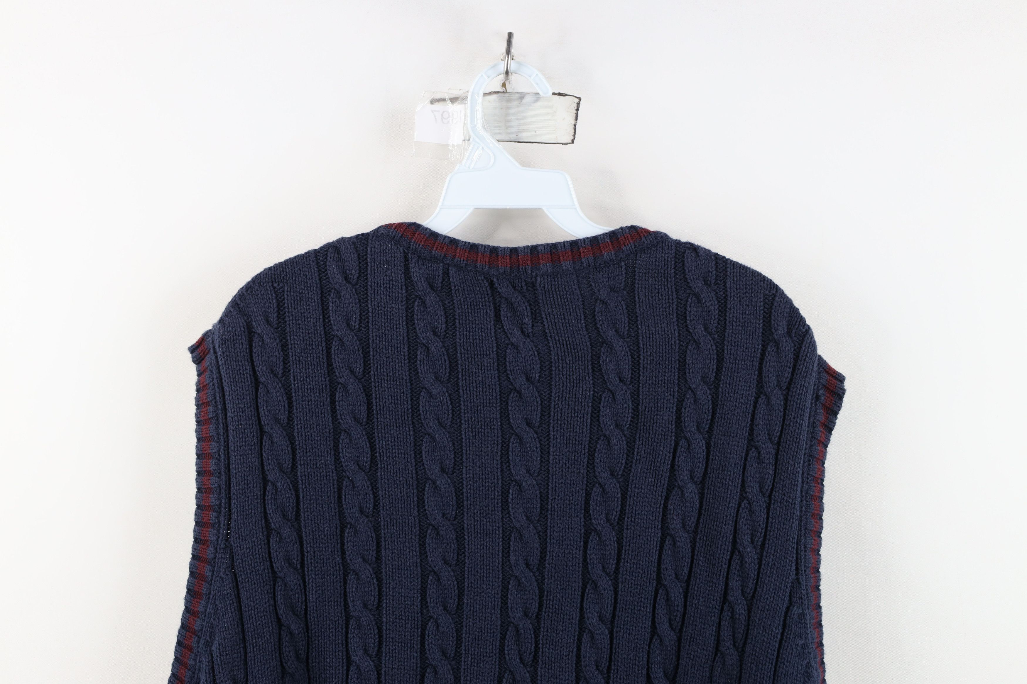 Gap Vintage 90s Gap Chunky Cable Knit Sweater Vest Navy Blue Size US XL / EU 56 / 4 - 10 Thumbnail
