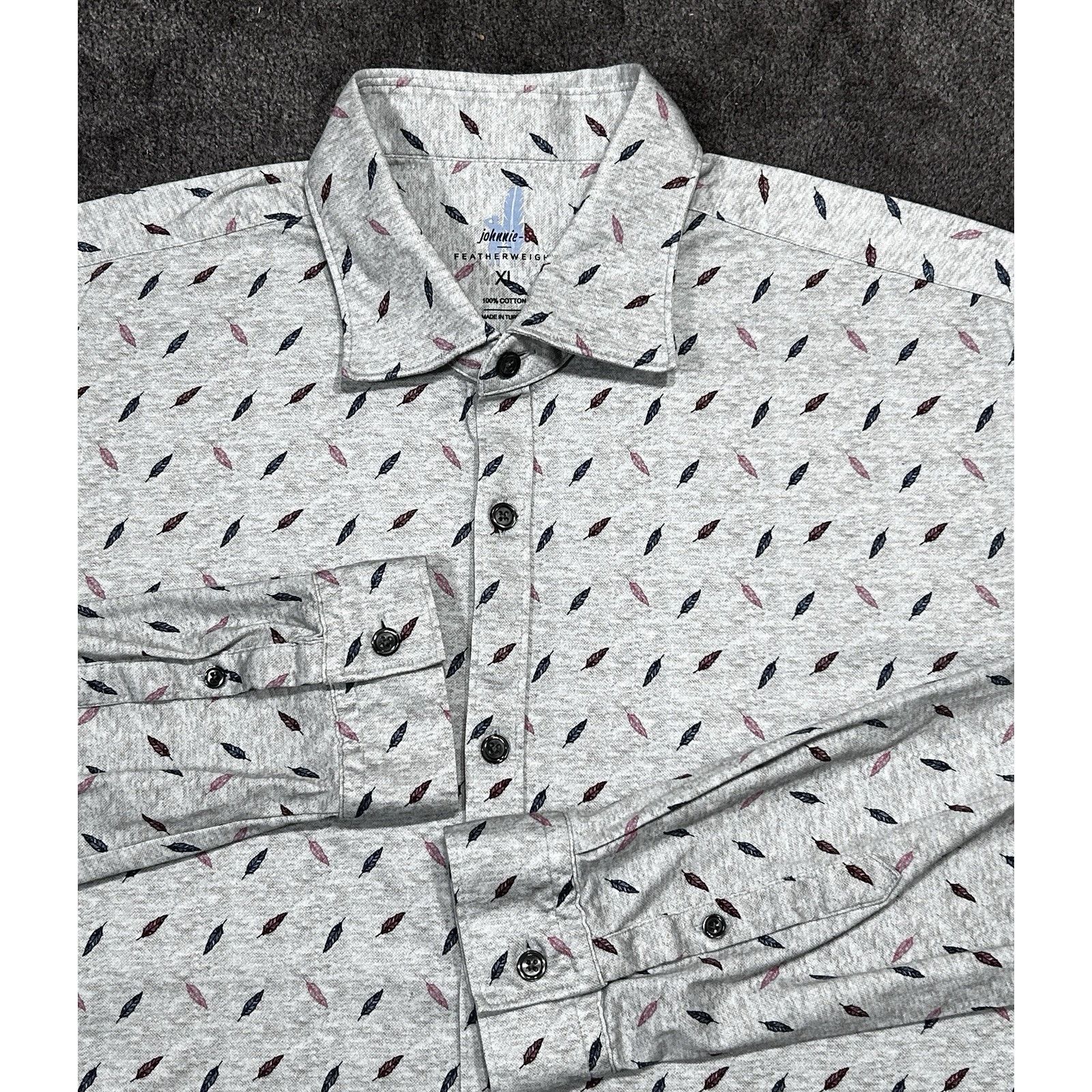 johnnie-O Johnnie-O Featherweight Men XL Graphic Long Sleeve Polo Size US XL / EU 56 / 4 - 1 Thumbnail