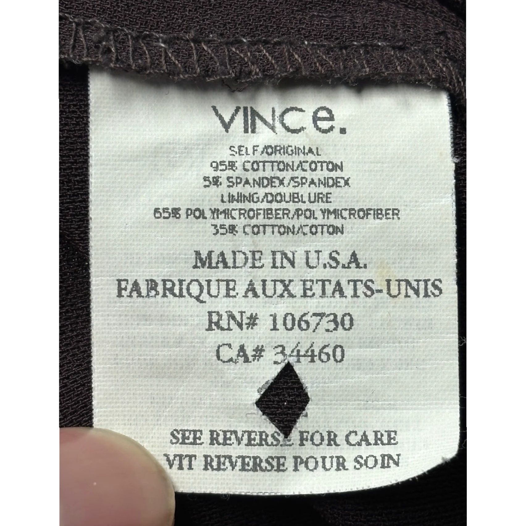 Vince Vince Women Wide-Leg Trousers Purple Cotton Size 10 W34 L30 USA Dress Pants, Business Formal, Stretch, Lined, Made in USA Size 32" / US 10 / IT 46 - 5 Thumbnail