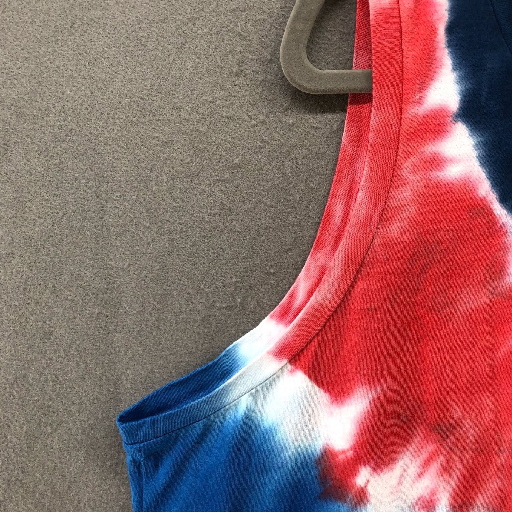 Chaps NWT Chaps Tank Womens XXL Tie Dye Red Blue Cotton Modal Crew Neck Sleeveless Holiday Patriotic Size XXL / US 16-18 / IT 52-54 - 5 Thumbnail