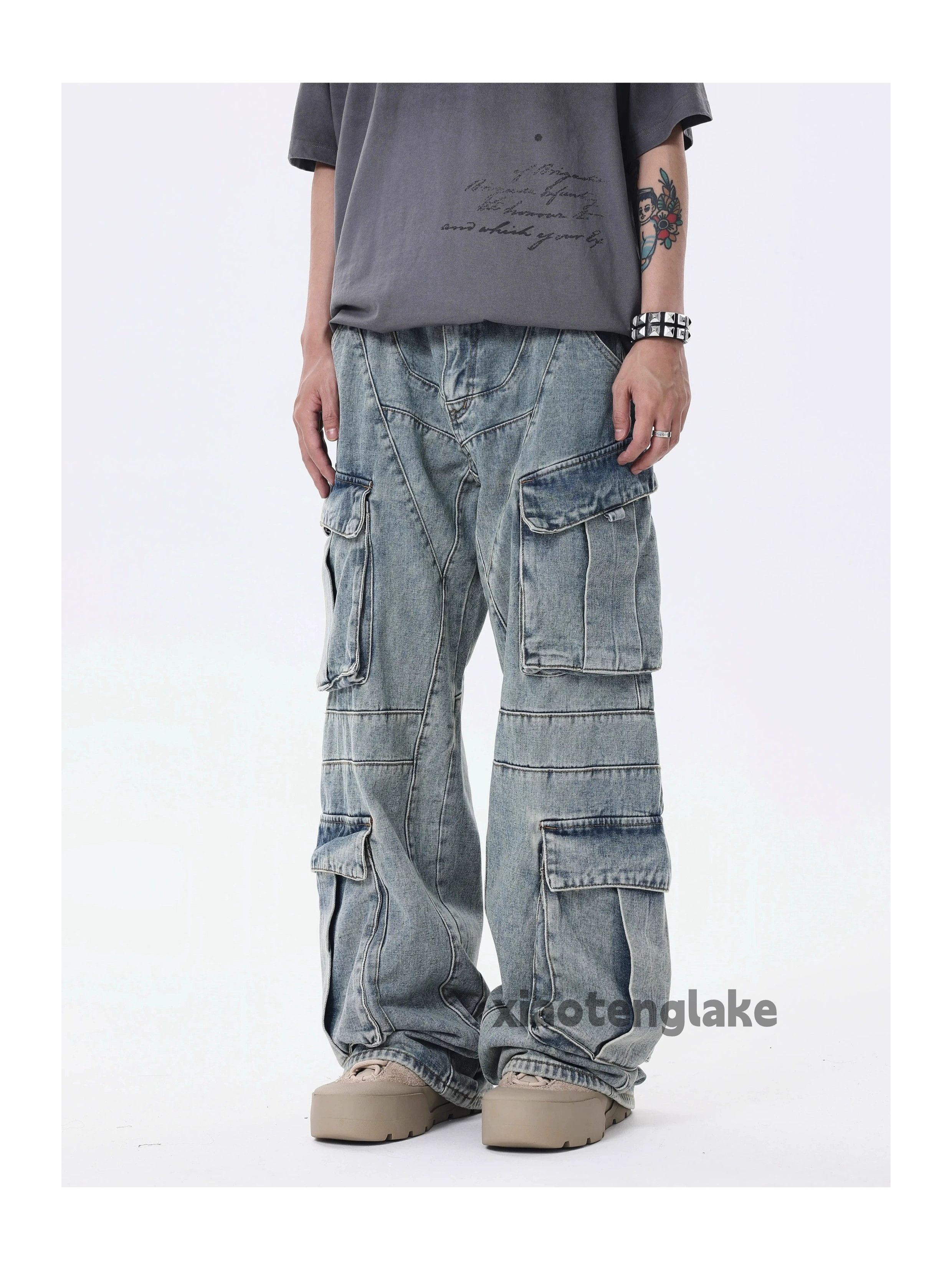 Jean × Vintage Washed faded cleanfit yuppie y2k hiphop cargo jeans Size US 30 / EU 46 - 3 Thumbnail