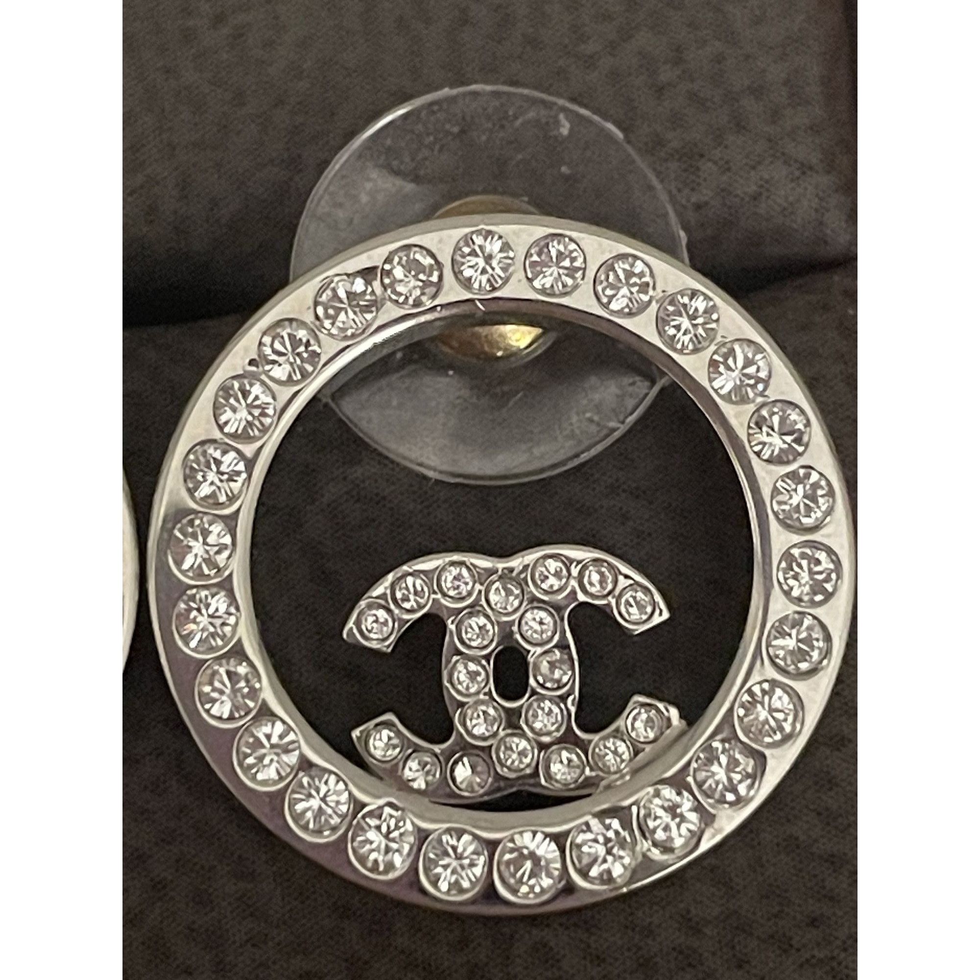 Chanel Chanel Crystal Circle Logo Earrings Size ONE SIZE - 2 Thumbnail