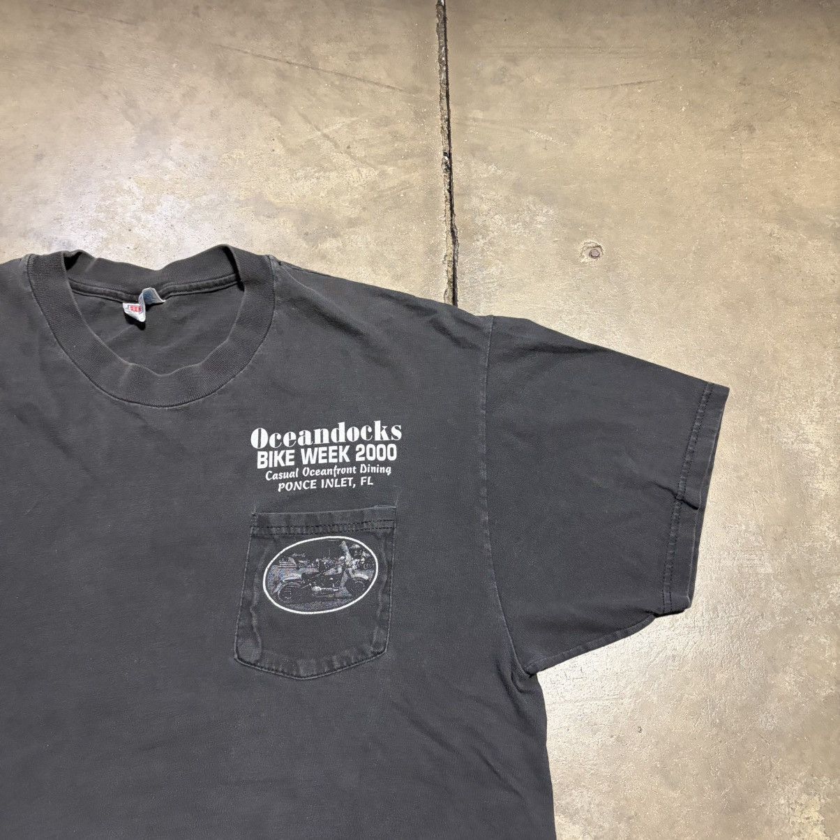 Harley Davidson Vintage 90s Biker T shirt Pocket Tee Oceandocks Daytona USA Size US XL / EU 56 / 4 - 5 Thumbnail