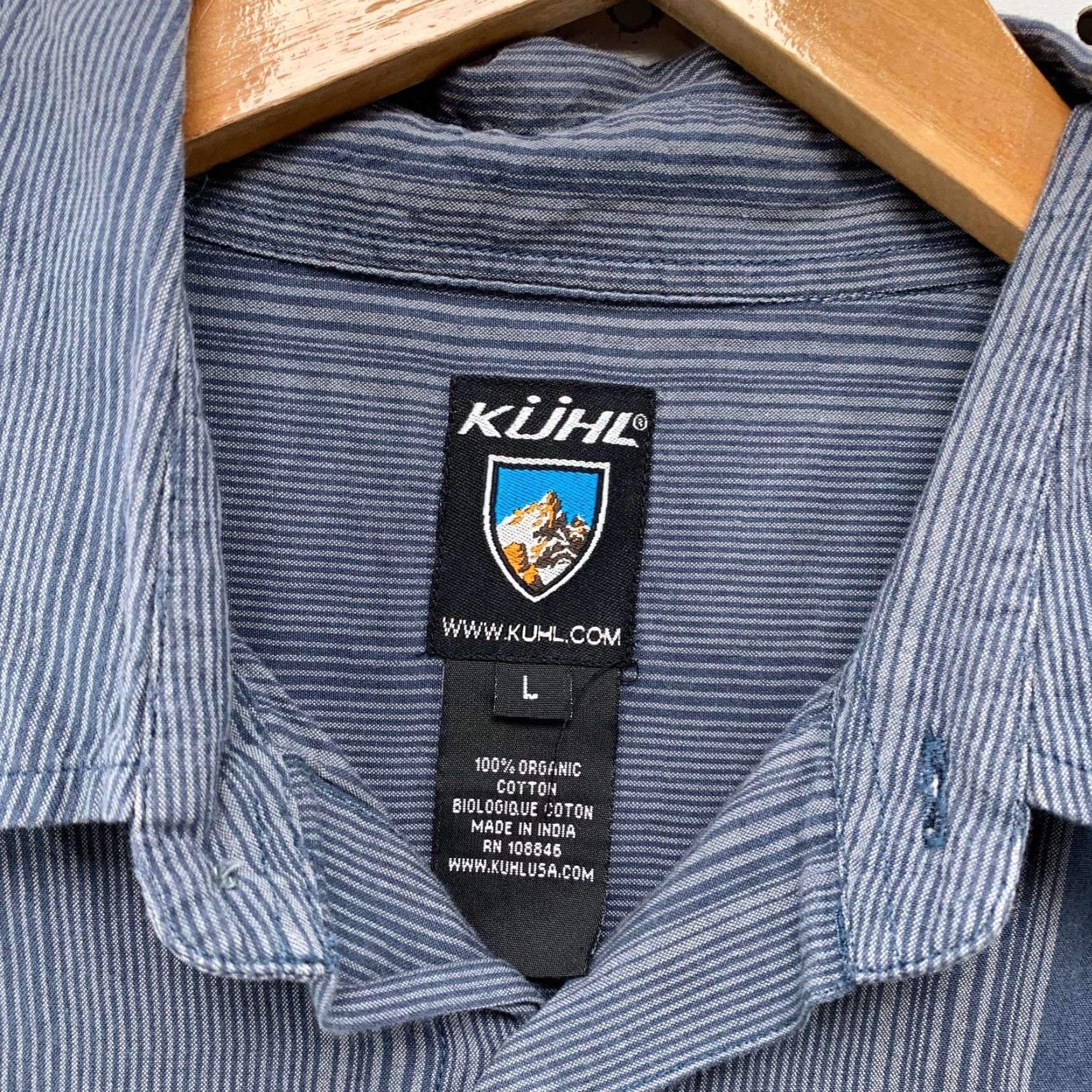 Vintage Kuhl Button Camp Shirt Mens Large Blue 100% Organic Cotton Outdoor Shirt Mens Large Blue Kuhl Button-Up Camp Shirt Outdoor 100% Organic Cotton Size US L / EU 52-54 / 3 - 3 Thumbnail