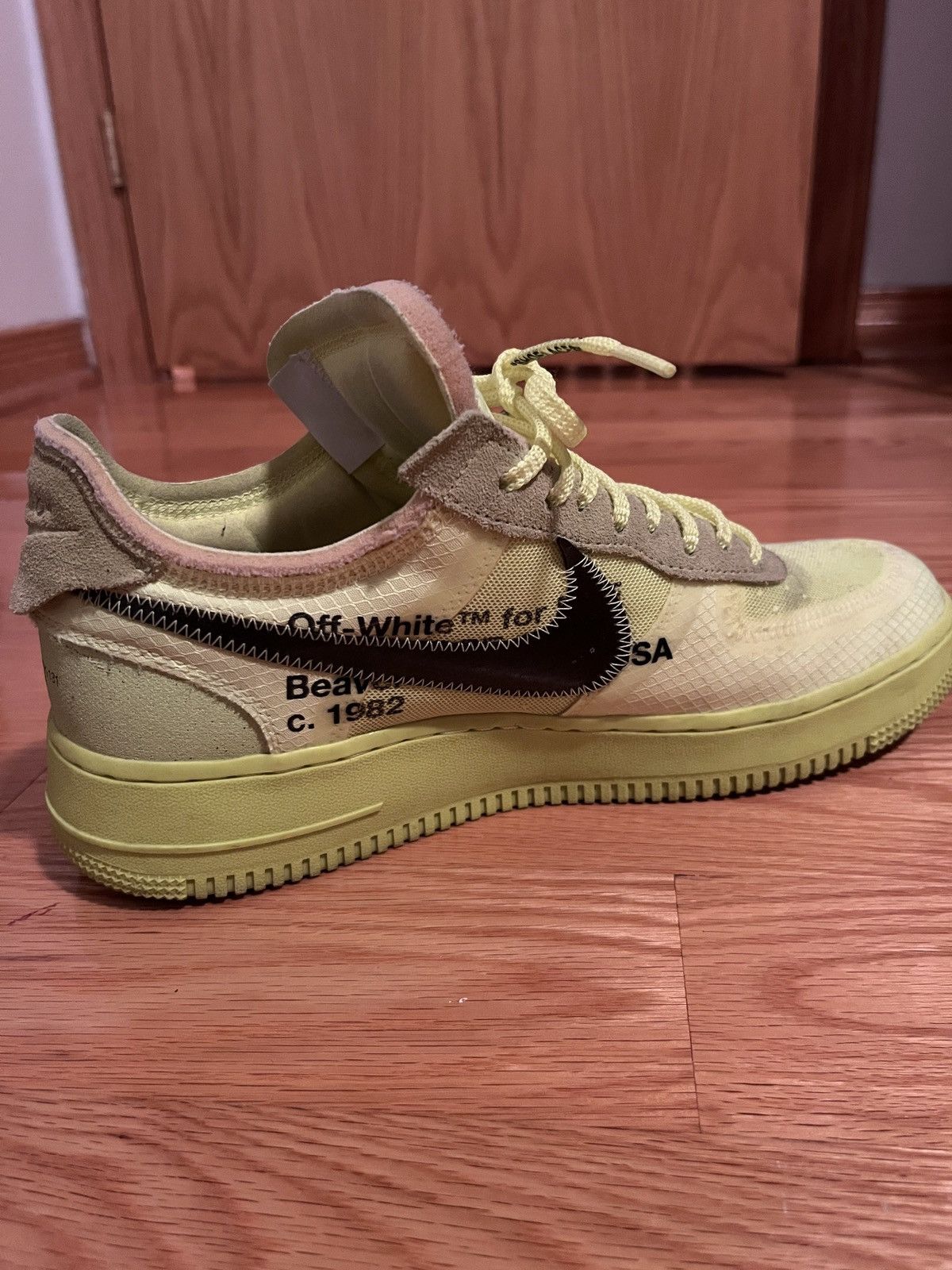 Nike × Off-White Nike Air Force 1 Low Off-White Volt Size US 9.5 / EU 42-43 - 5 Thumbnail