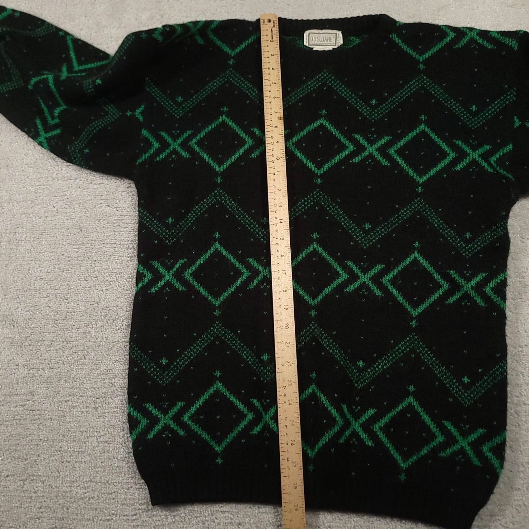 Vintage VINTAGE O.D. Sloane Sweater Mens Medium Black Geometric Pullover 80s Taiwan Size US M / EU 48-50 / 2 - 6 Thumbnail
