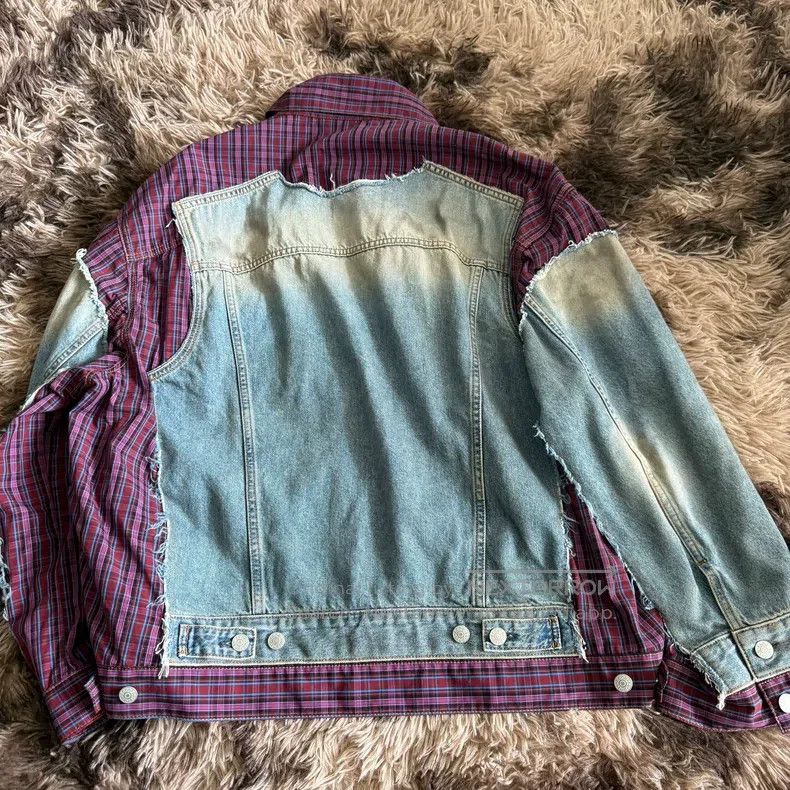 Acne Studios Acne Studios Denim Belt Side Pocket Contrast Plaid Jacket Size US M / EU 48-50 / 2 - 2 Thumbnail