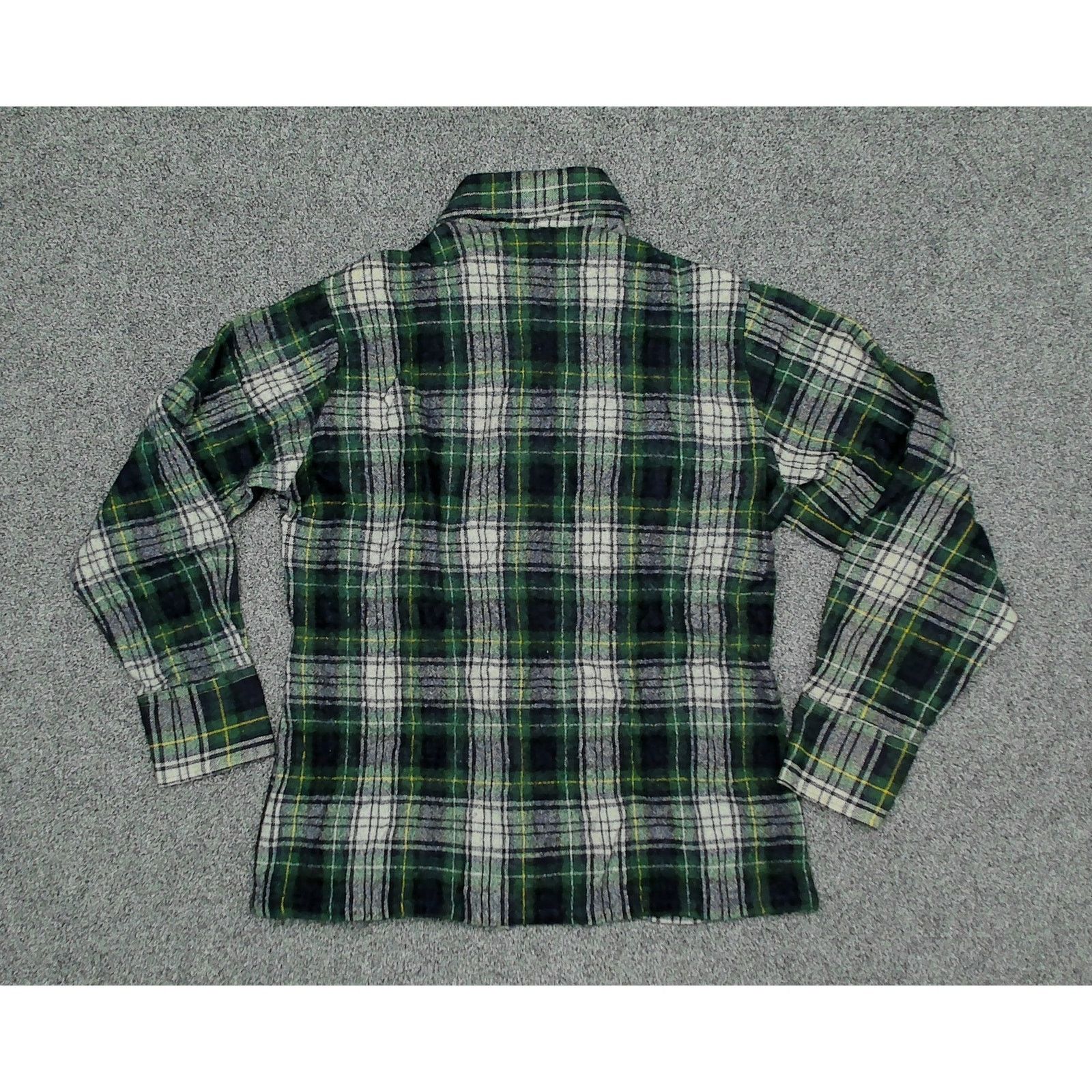 Vintage Brewster Wool O' The West 1970s Single Needle Plaid Shacket Size S / US 4 / IT 40 - 4 Thumbnail