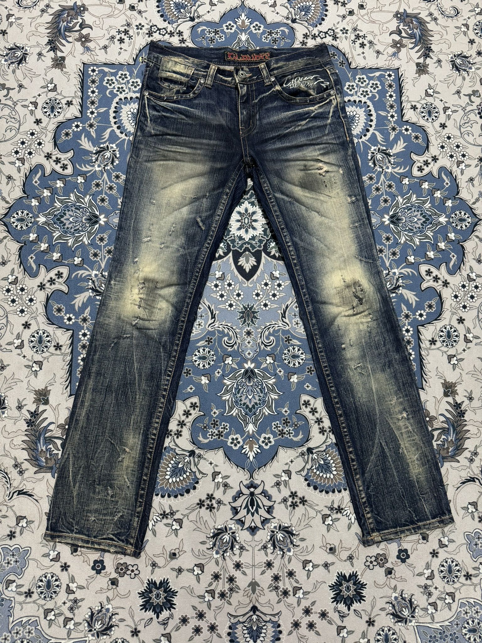 Japanese Brand × Seditionaries Cloud 77 Distressed Skull Patches Jeans Size US 29 - 1 Thumbnail