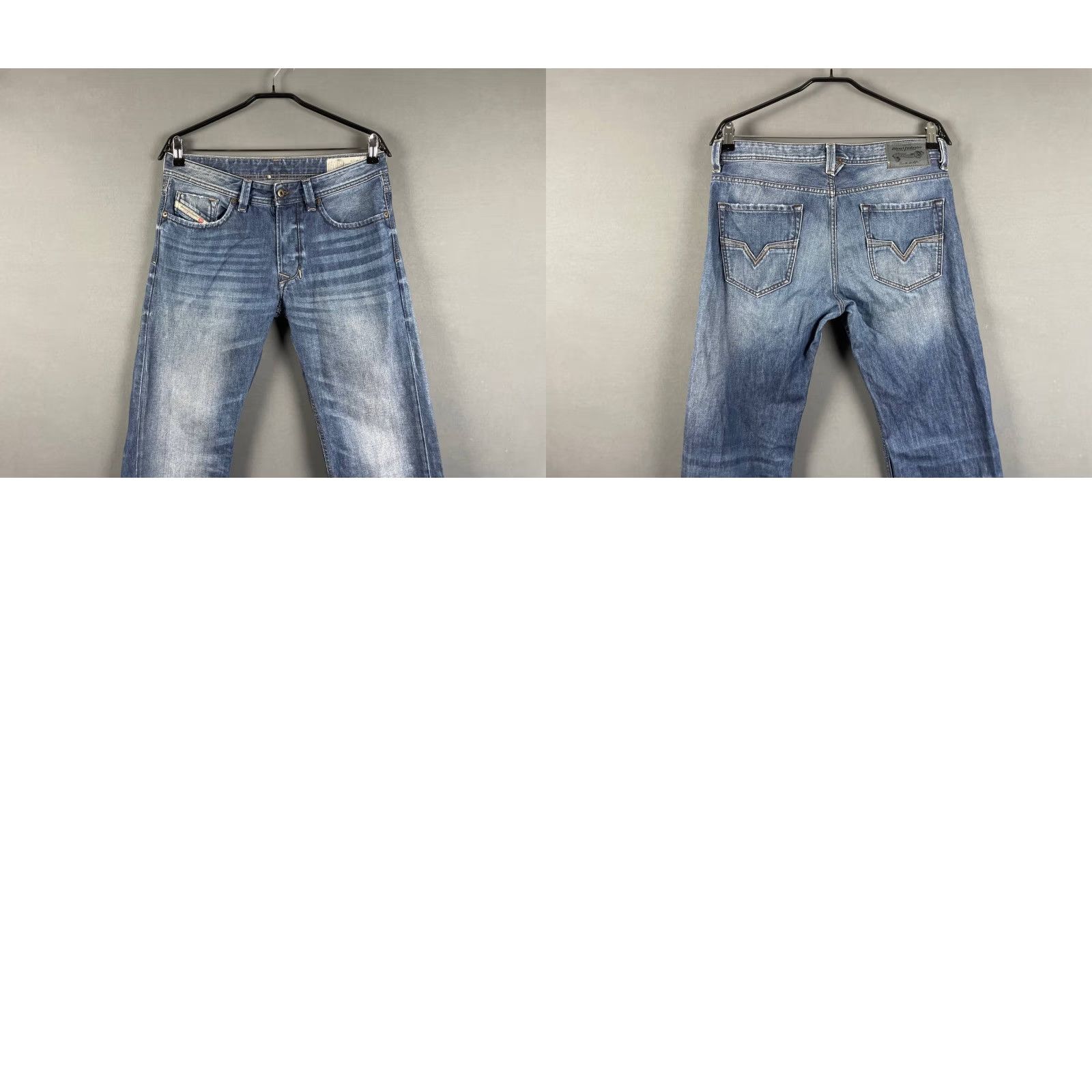 Diesel Diesel Industry Mens Jeans Blue Size 30 Cotton Denim Straight Leg Regular 5-Pocket Pattern Solid Vintage No Size US 30 / EU 46 - 9 Thumbnail