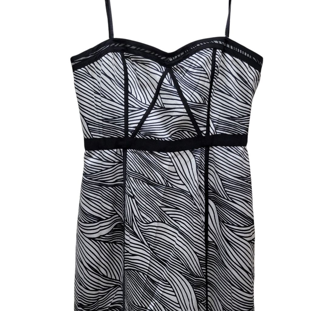 Bcbgmaxazria BCBGMAXAZRIA Elin Maxi Black & White Striped Bustier Dress Size L / US 10 / IT 46 - 9 Thumbnail