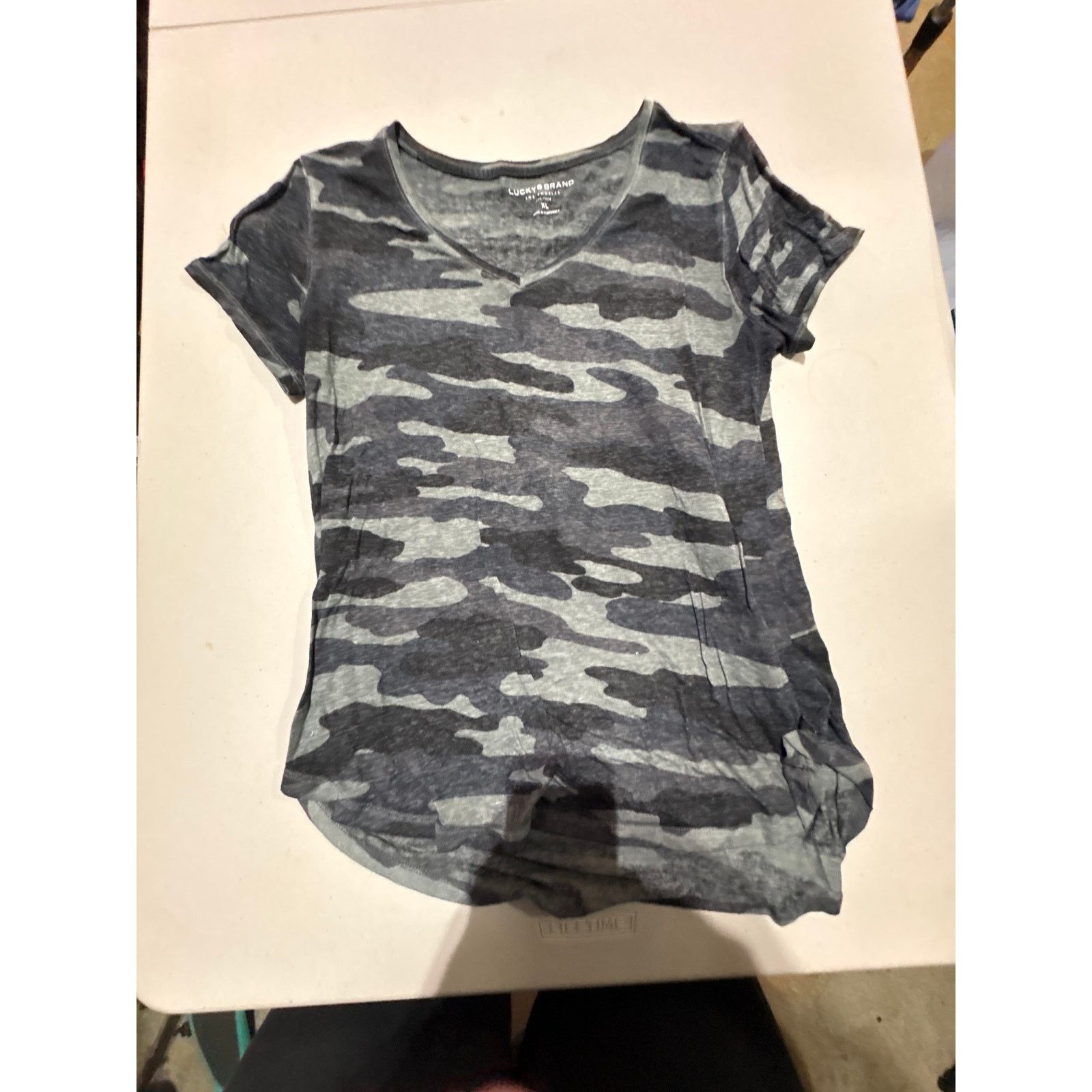 Lucky Brand Lucky Brand Women’s XL Camo T-Shirt Gray Short Sleeve Size XL / US 12-14 / IT 48-50 - 2 Thumbnail