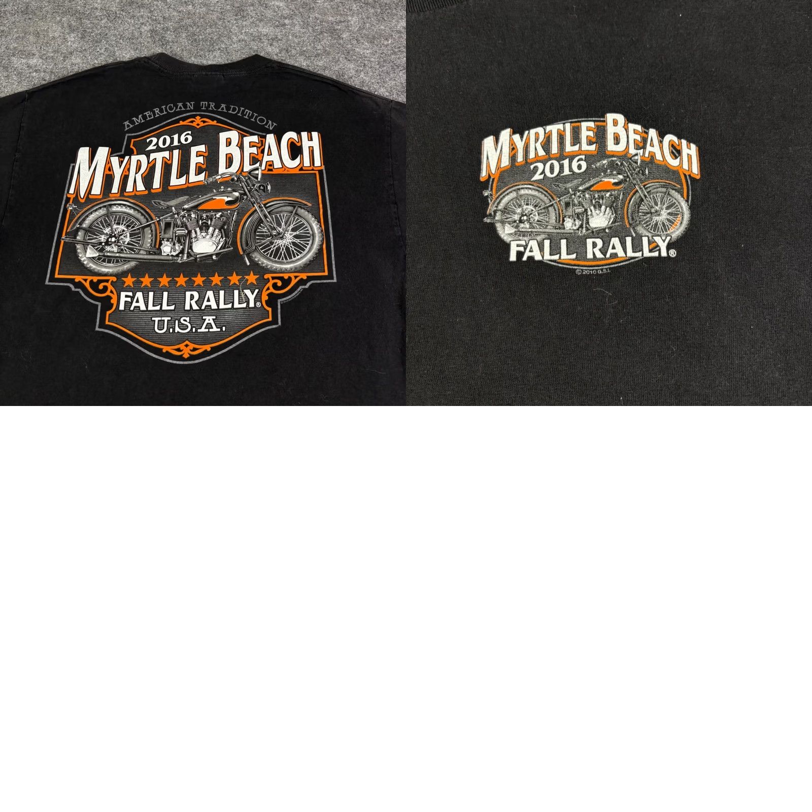 Vintage Hot Leathers Myrtle Beach 2016 Fall Rally Motorcycle T-Shirt Mens Large Black Size US L / EU 52-54 / 3 - 8 Thumbnail
