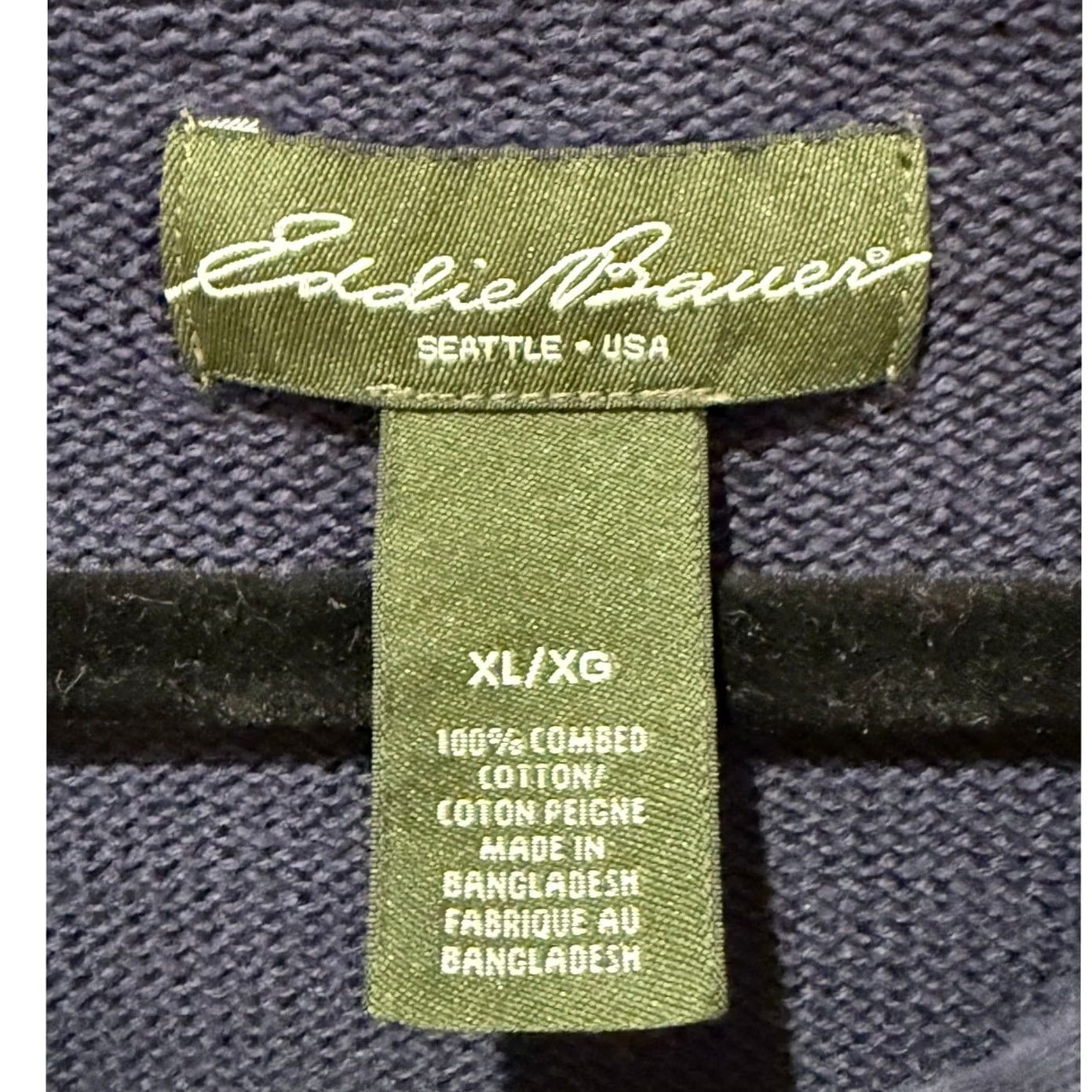 Eddie Bauer Eddie Bauer 100% Cotton Navy Blue Knit Pullover Quarter Zip Sweater XL Men Pullover Shirt Knitwear Unsure Size US XL / EU 56 / 4 - 3 Thumbnail
