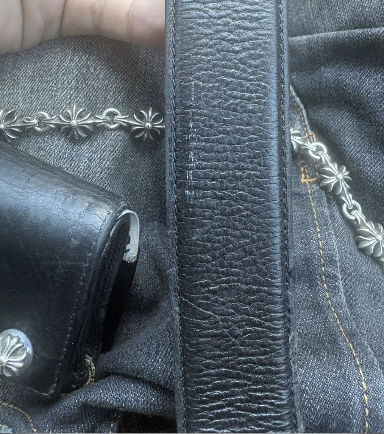 Chrome Hearts - Chrome Hearts Leather Roller Belt Size 38 - 10 Thumbnail