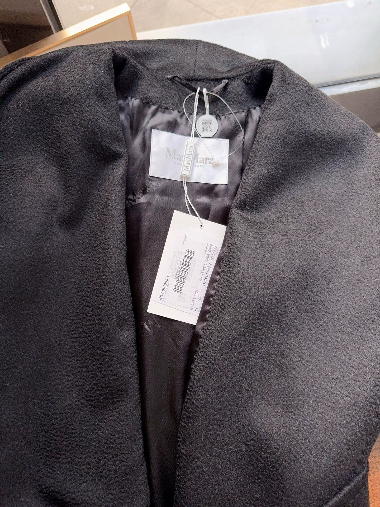 Max Mara MaxMara Rialto NWT Hooded Collar Tie Black Coat 32 Size XXS / US 00 / IT 34 - 6 Thumbnail