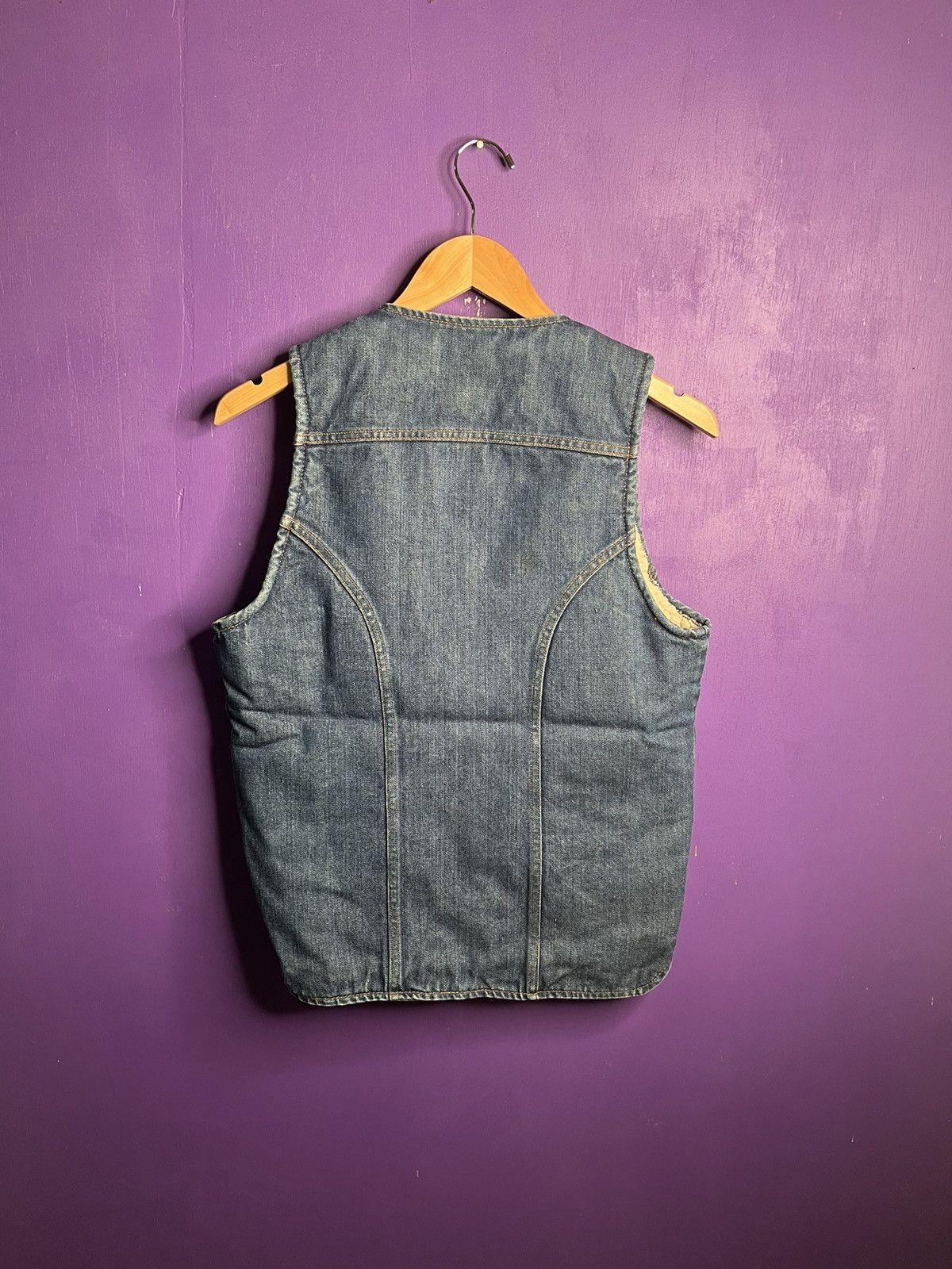 Vintage × Wrangler Vintage 70s/80s Wrangler Sherpa lined denim vest Size US M / EU 48-50 / 2 - 2 Thumbnail