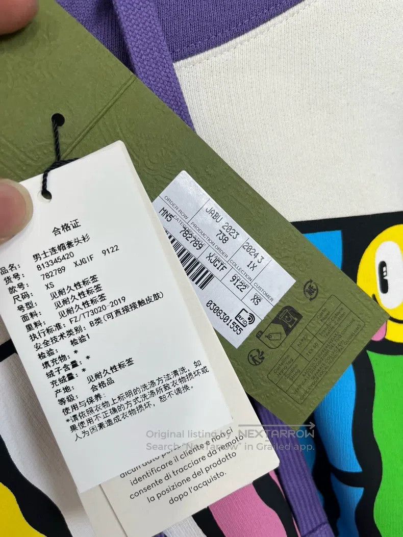 Gucci Gucci Colour-matched smiley printed logo hooded sweatshirt Size US XS / EU 42 / 0 - 3 Thumbnail