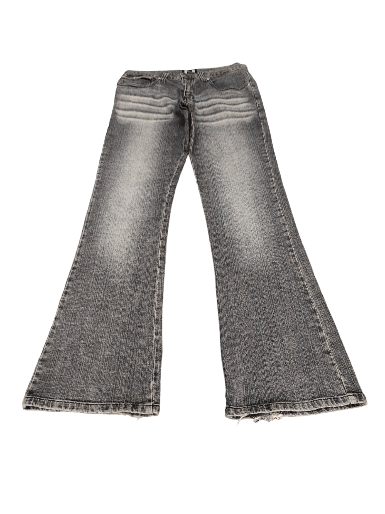 If Six Was Nine Flare Jeans Nylaus Distress Faded Boot Cut Y2k Mudmax Size US 29 - 2 Thumbnail