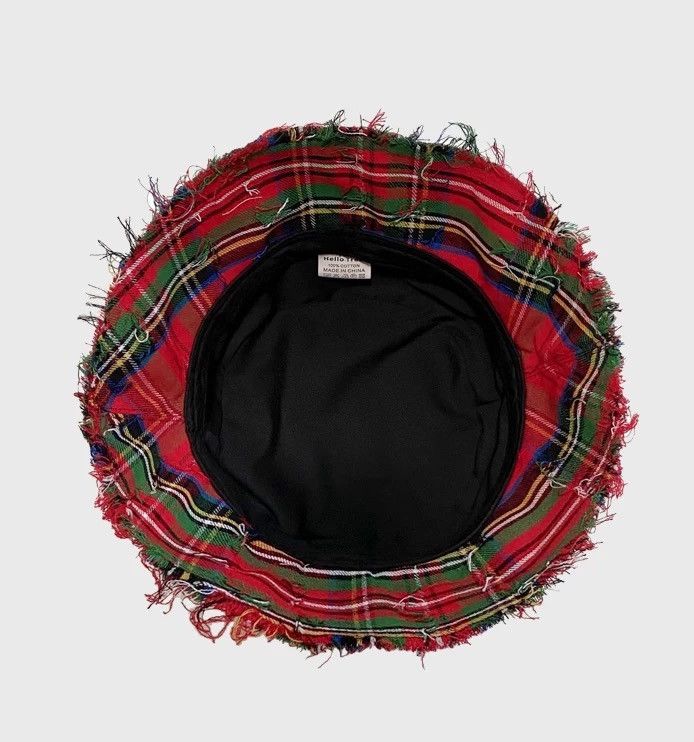 Japanese Brand Outdoor retro tartan plaid check distressed raw bucket hat Size ONE SIZE - 3 Thumbnail