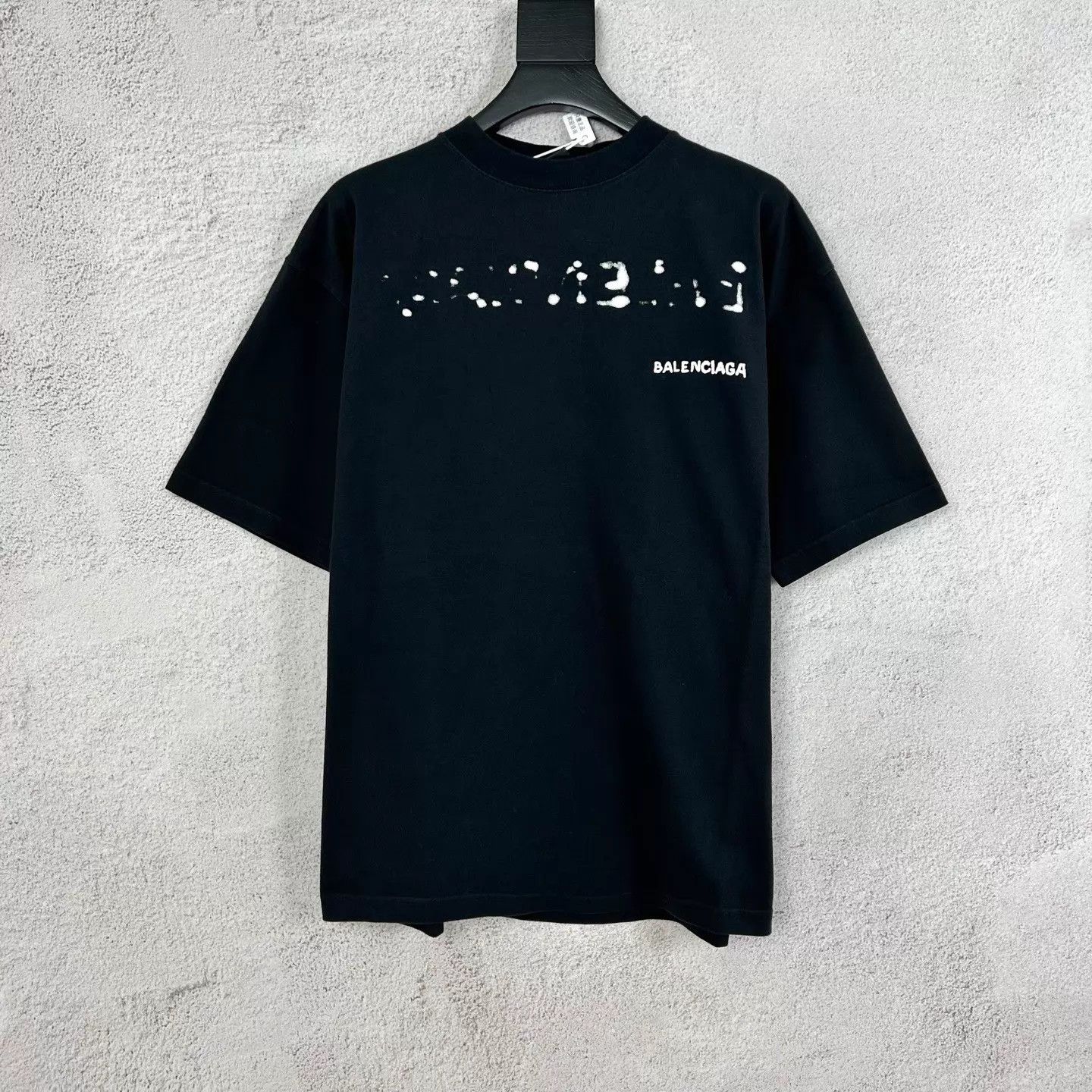Balenciaga Balenciaga Logo Print Black Short Sleeve T-shirt XS Size XS / US 0-2 / IT 36-38 - 1 Thumbnail