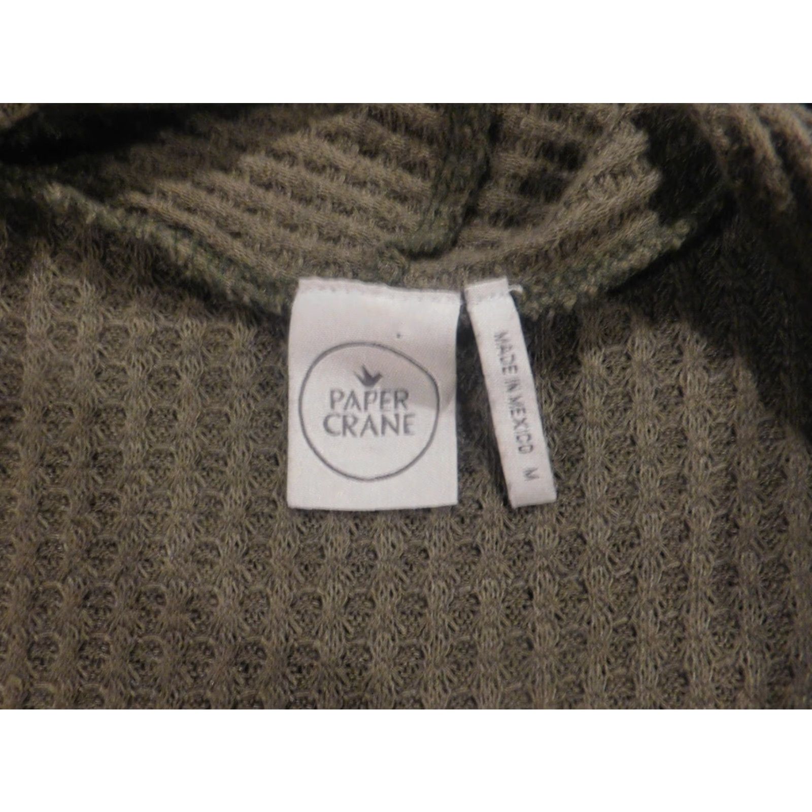 Vintage Paper Crane Cardigan Sweater Long Sleeve V-Neck Green M Womens Stretch Puff Sleeve Bow Button Knitted Cotton Size M / US 6-8 / IT 42-44 - 4 Thumbnail