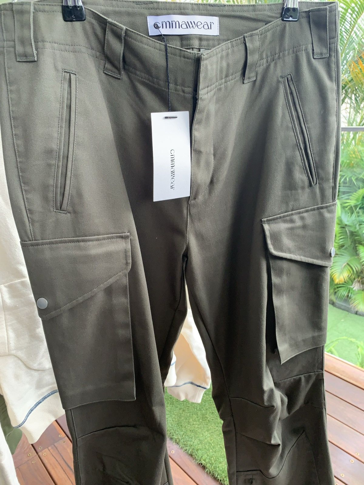 CMMAWEAR Cmmawear Hourglass Backzip Cargo Pants (Dark Sage Green) Size US 32 / EU 48 - 3 Thumbnail