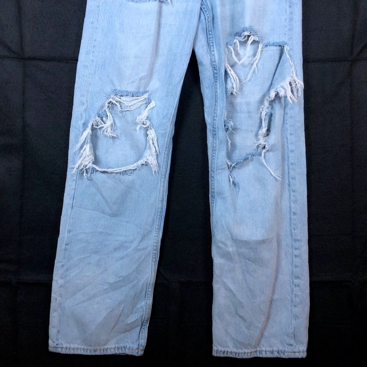 Vintage Aéropostale Jeans Blue Denim High Rise 90s Baggy Distressed 100% Cotton 4 Womens Jeans Baggy High Rise Distressed 90s Womens Boys Mens? Size 27" / US 4 / IT 40 - 3 Thumbnail
