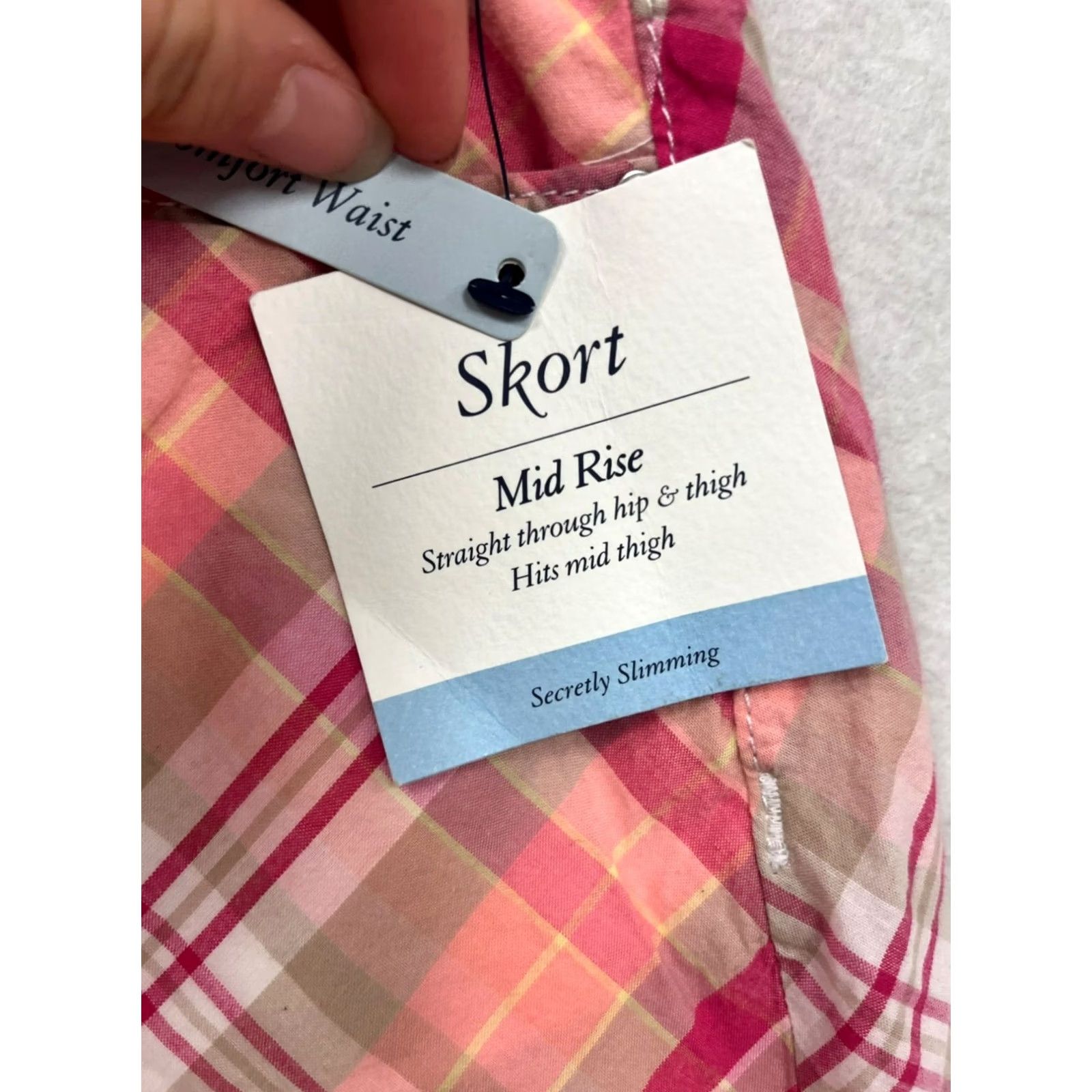 Croft & Barrow VINTAGE Women's Croft & Barrow Pink Plaid Skort Mini Short - Medium Womens Size 32" / US 10 / IT 46 - 6 Thumbnail