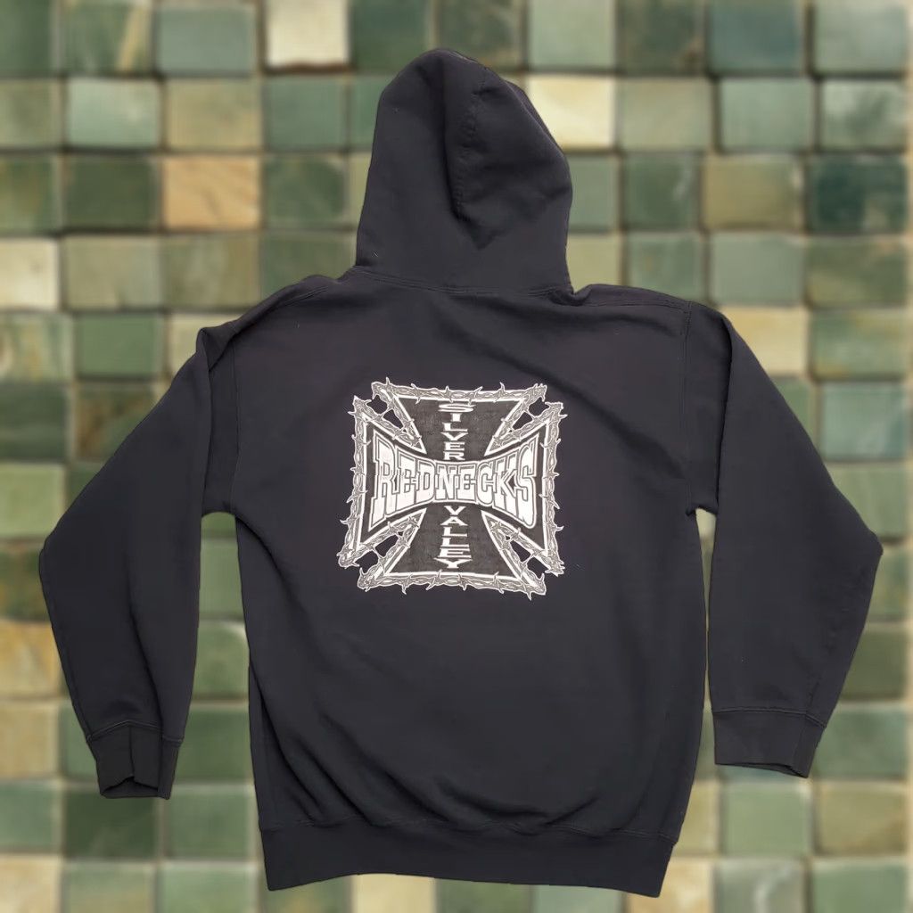 Gildan VINTAGE Gildan Hoodie Mens M Black Long Sleeve Hooded Silver Valley Rednecks Size US M / EU 48-50 / 2 - 1 Thumbnail