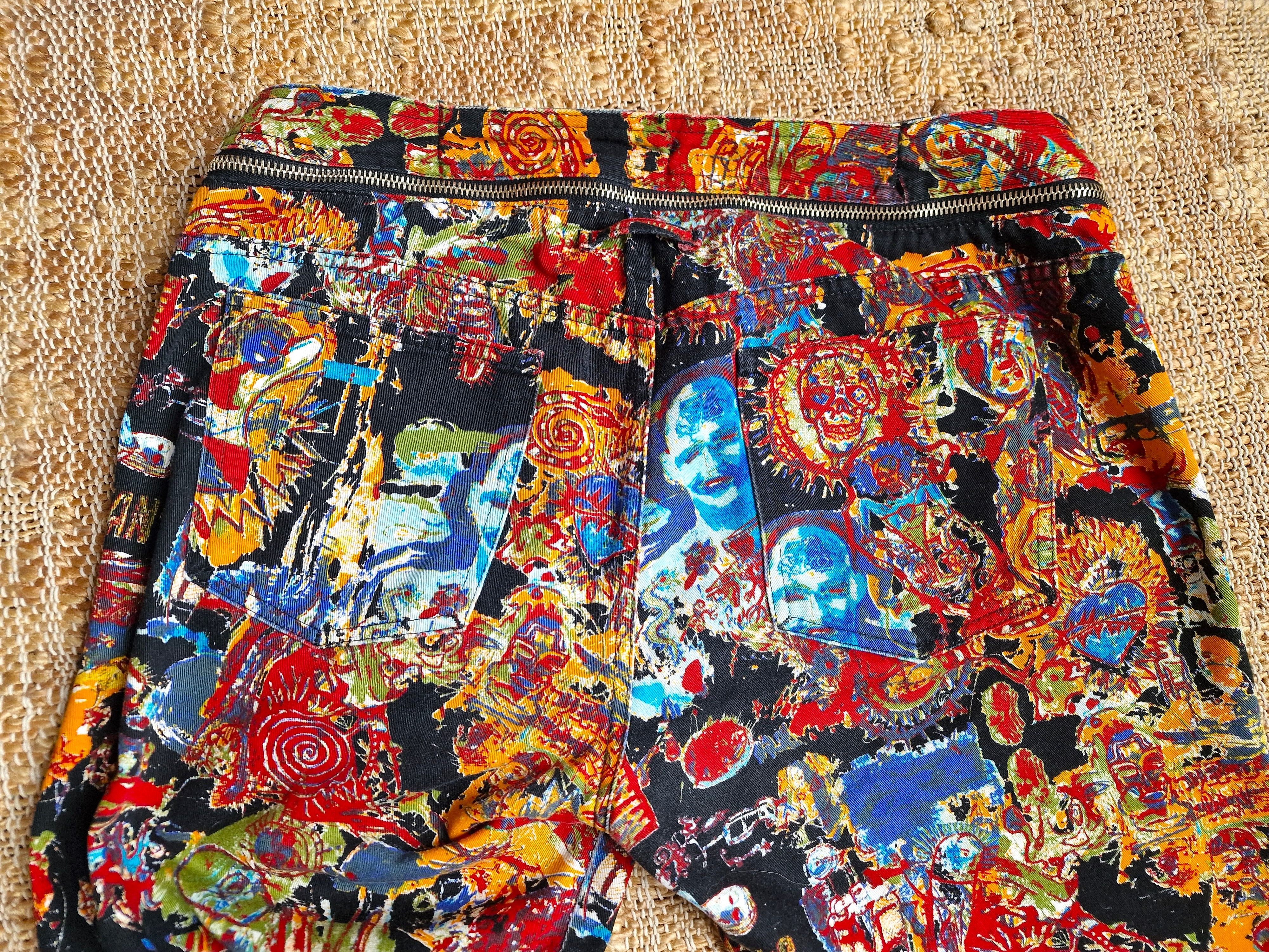 Jean Paul Gaultier Jean Paul Gaultier Basquiat Painting Art Men Pants Trousers Size US 30 / EU 46 - 15 Thumbnail