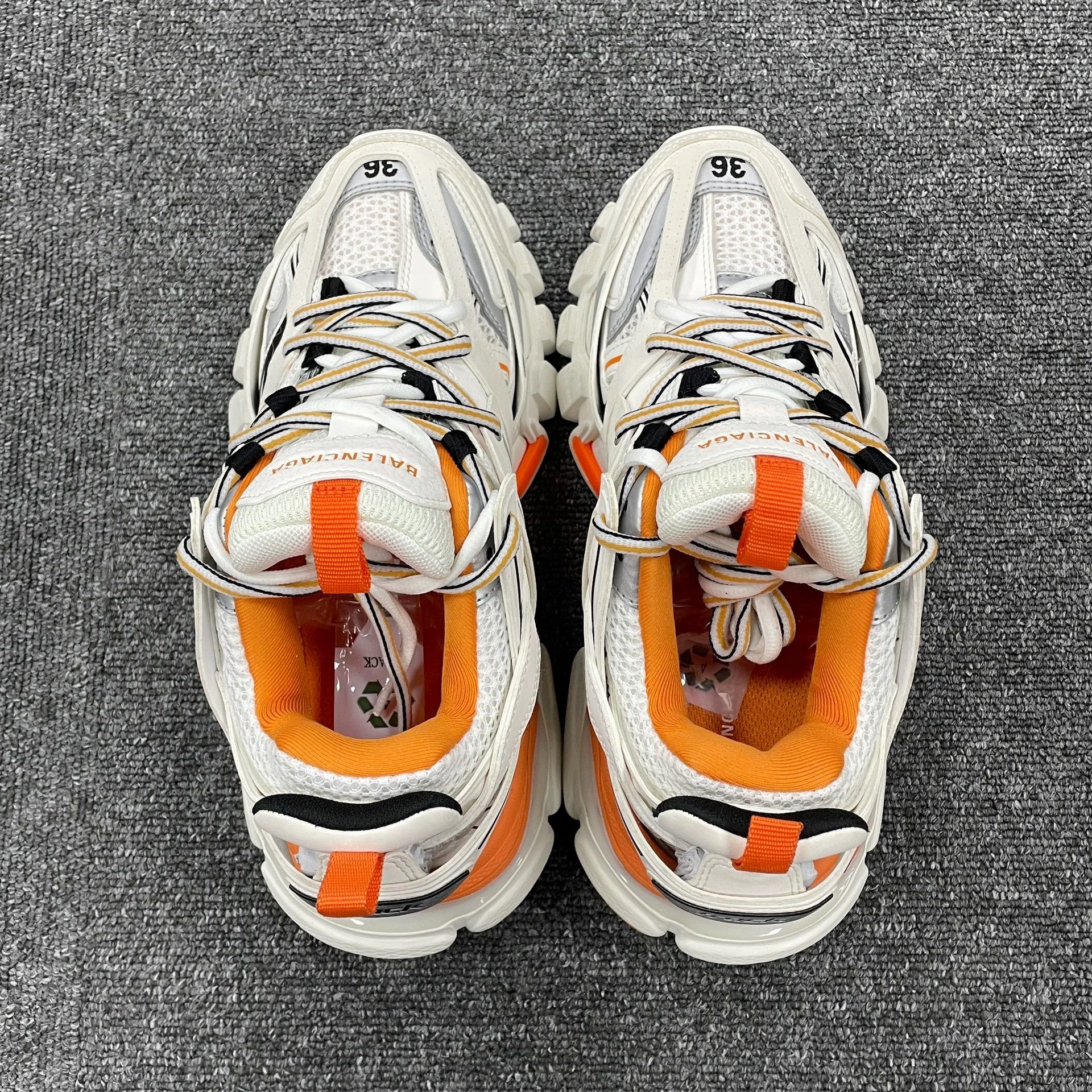 Balenciaga Balenciaga Track 1.0 Low Top Sneaker Women's White Orange 36 Size US 5.5 / IT 35.5 - 4 Thumbnail