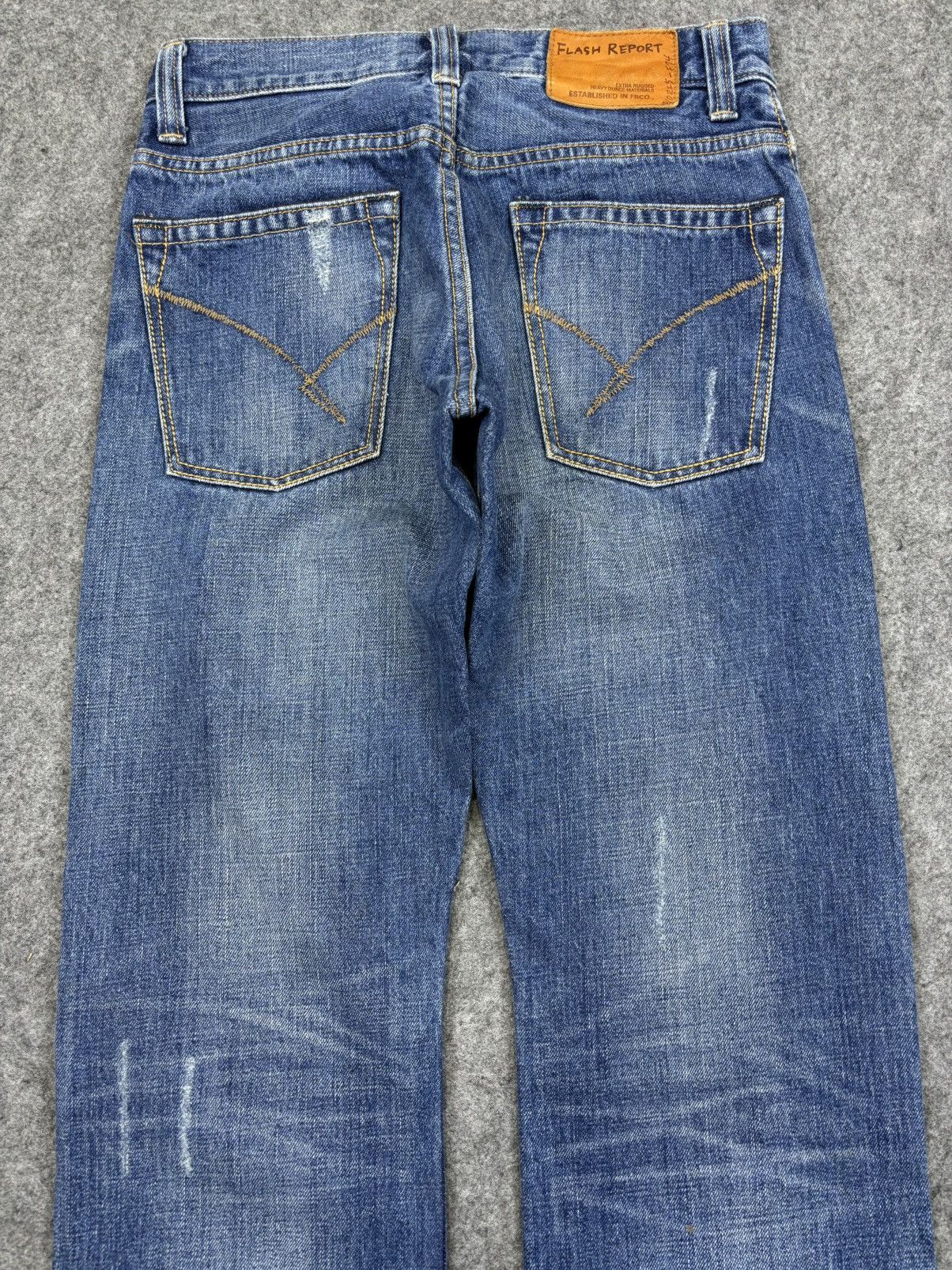 Japanese Brand 💥90s Style💥Flash Report Distressed Denim F805 Size US 28 / EU 44 - 7 Thumbnail