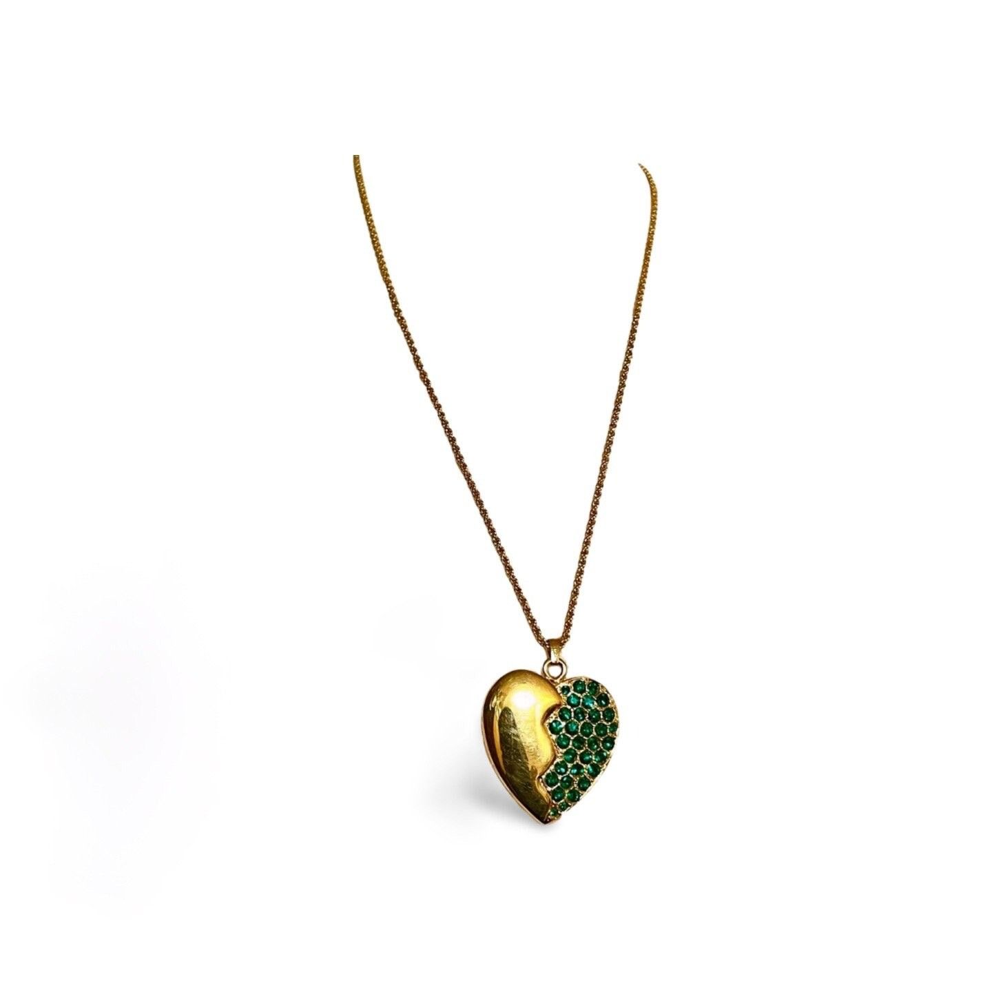 Vintage Yves Saint Laurent chain necklace with heart top