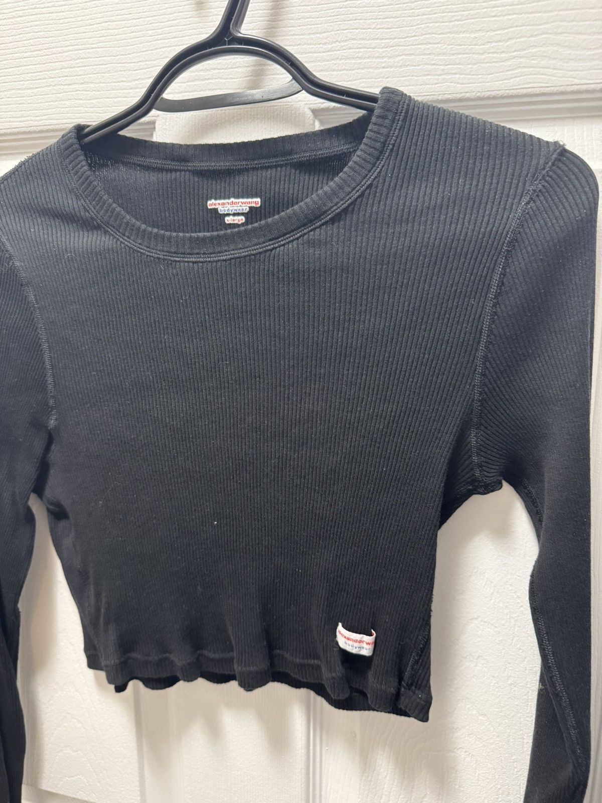 Alexander Wang Alexander Wang Black Cropped Long Sleeve Undershirt Size US S / EU 44-46 / 1 - 2 Thumbnail