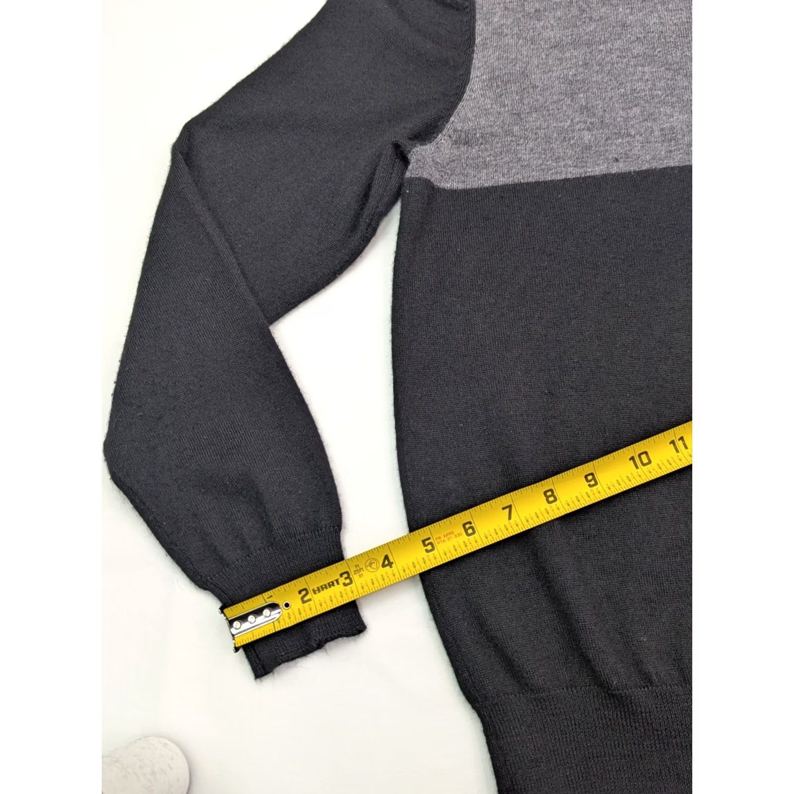 Club Room Club Room Merino Wool Blend 1/4 Zip Pullover Sweater Men M Black Gray Stripe Knit Pattern Striped Zipper Pullover Regular Fit Size US M / EU 48-50 / 2 - 7 Thumbnail