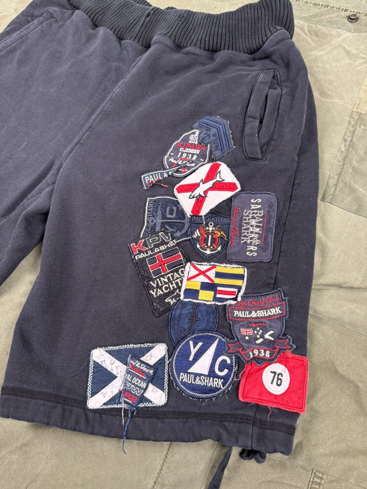 Greg Lauren × Paul & Shark Patchwork Shorts Size US 34 / EU 50 - 2 Thumbnail