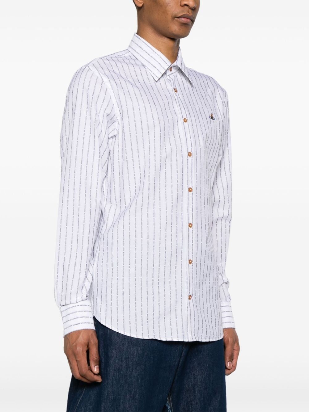 Vivienne Westwood o1y0525 Logo Patterned Shirt in White/Black Size US S / EU 44-46 / 1 - 3 Thumbnail