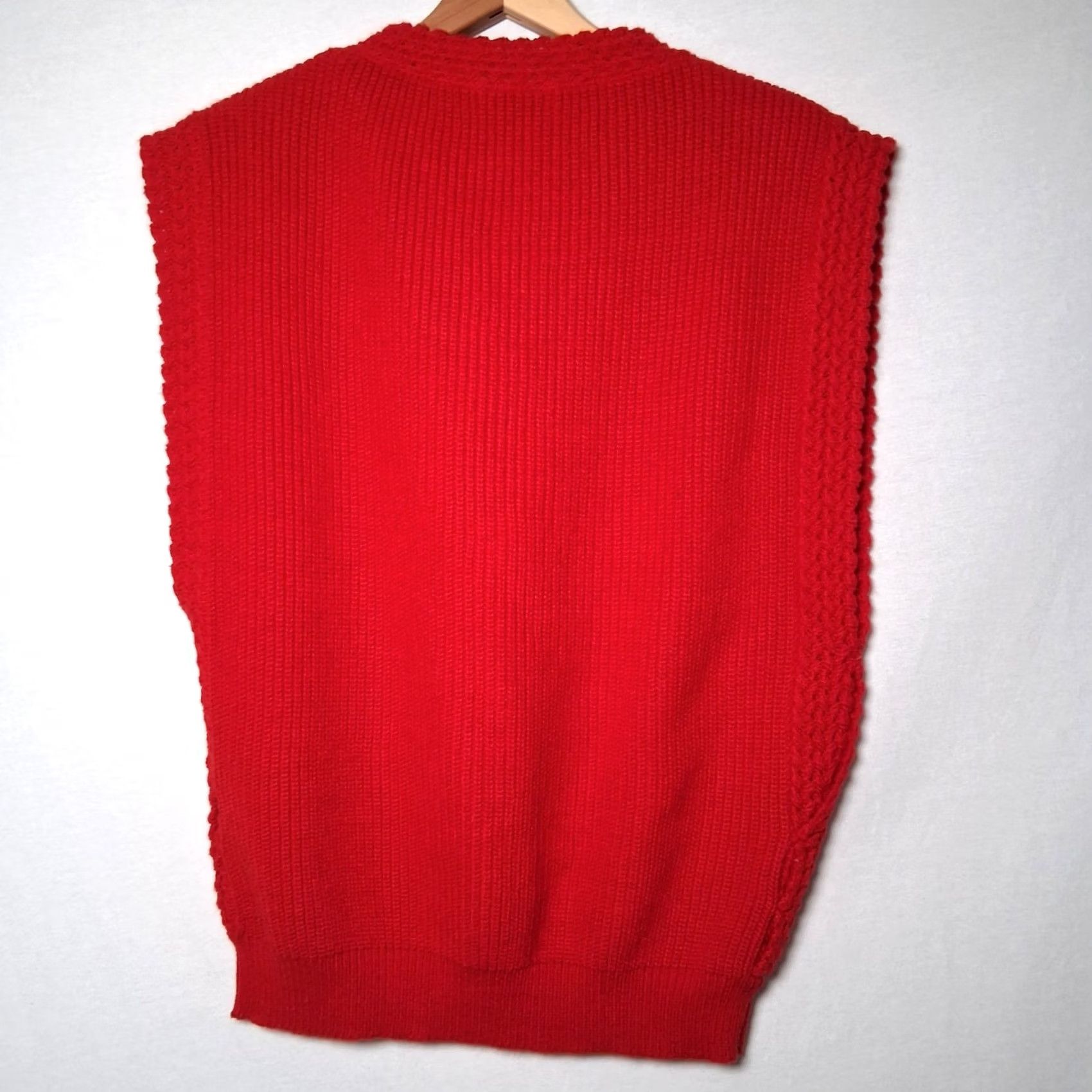 Etro Vintage Winks Lane 80s Retro Sweater Vest Red Ribbed Knit Womens Size 38 Size XS / US 0-2 / IT 36-38 - 2 Thumbnail