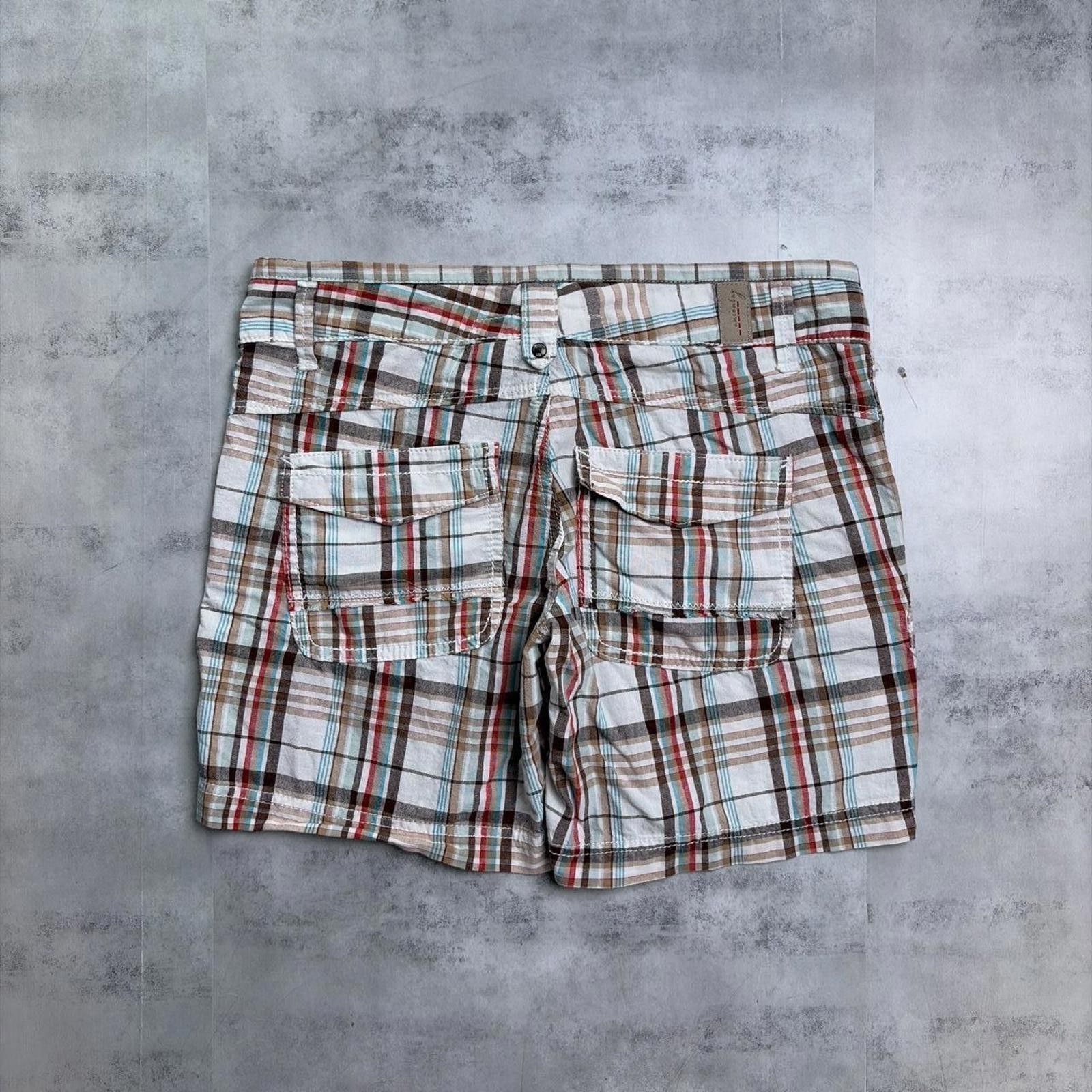 UNIONBAY Y2K Plaid Union Bay Grunge Mini Cargo Skater Shorts Size 31" - 5 Thumbnail