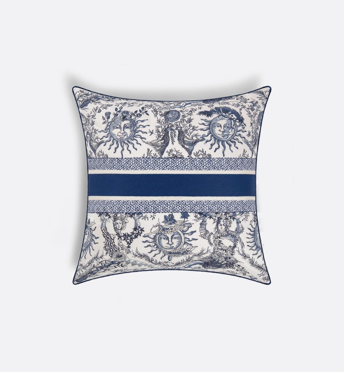 Dior o1bcso1str1025 Size: OS/ Small Square Pillow in Blue/Beige Size ONE SIZE - 2 Thumbnail
