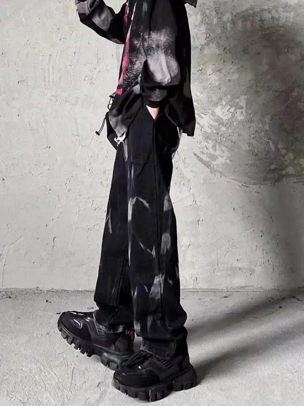 Japanese Brand Horiko x Maeda Vintage tie-dye washed wide-leg draped jeans Size US 30 / EU 46 - 3 Thumbnail