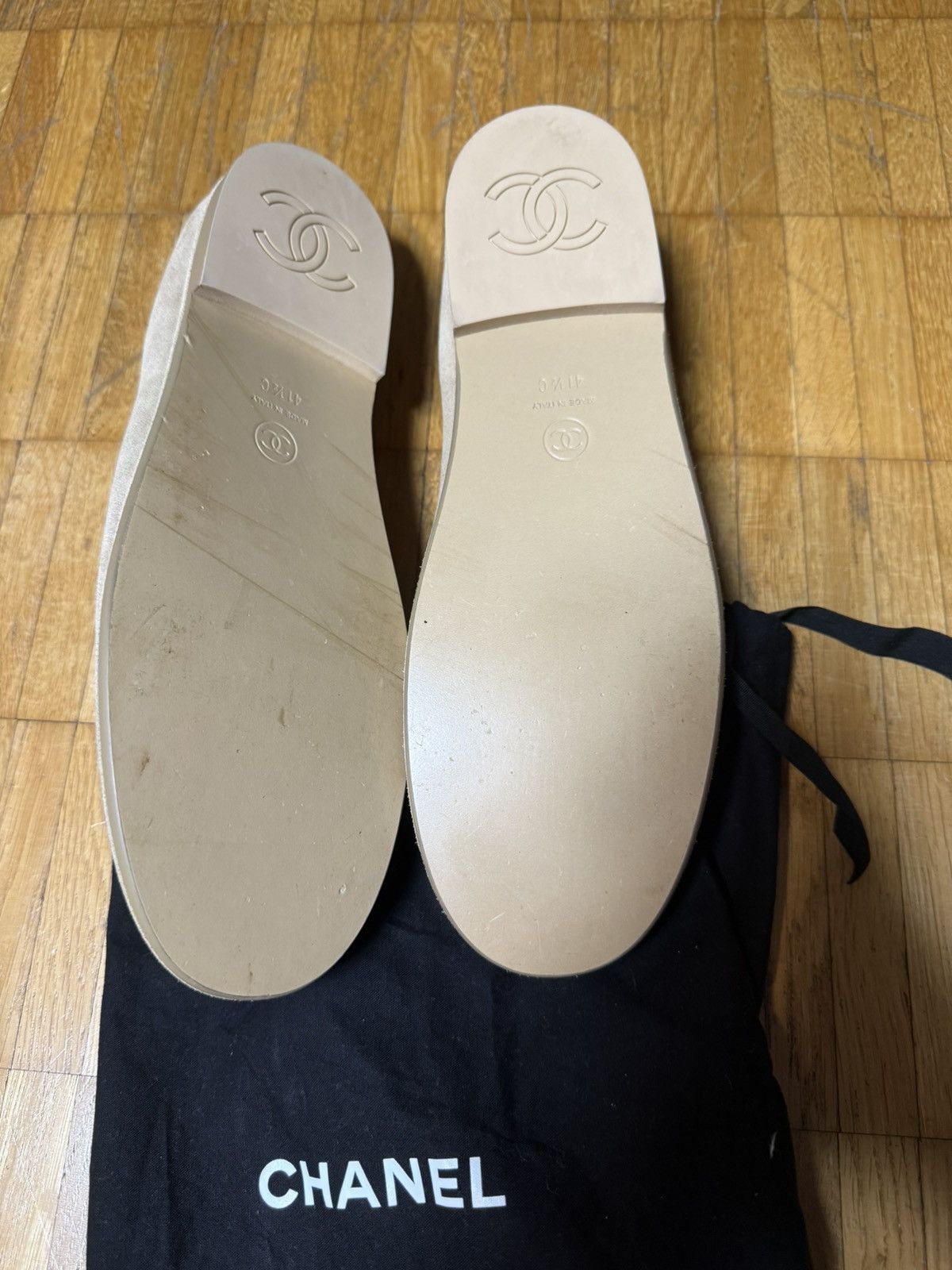 Chanel Chanel Beige Suede Mary Jane Ballet Flats Shearling Lined Size US 8.5 / EU 41-42 - 3 Thumbnail