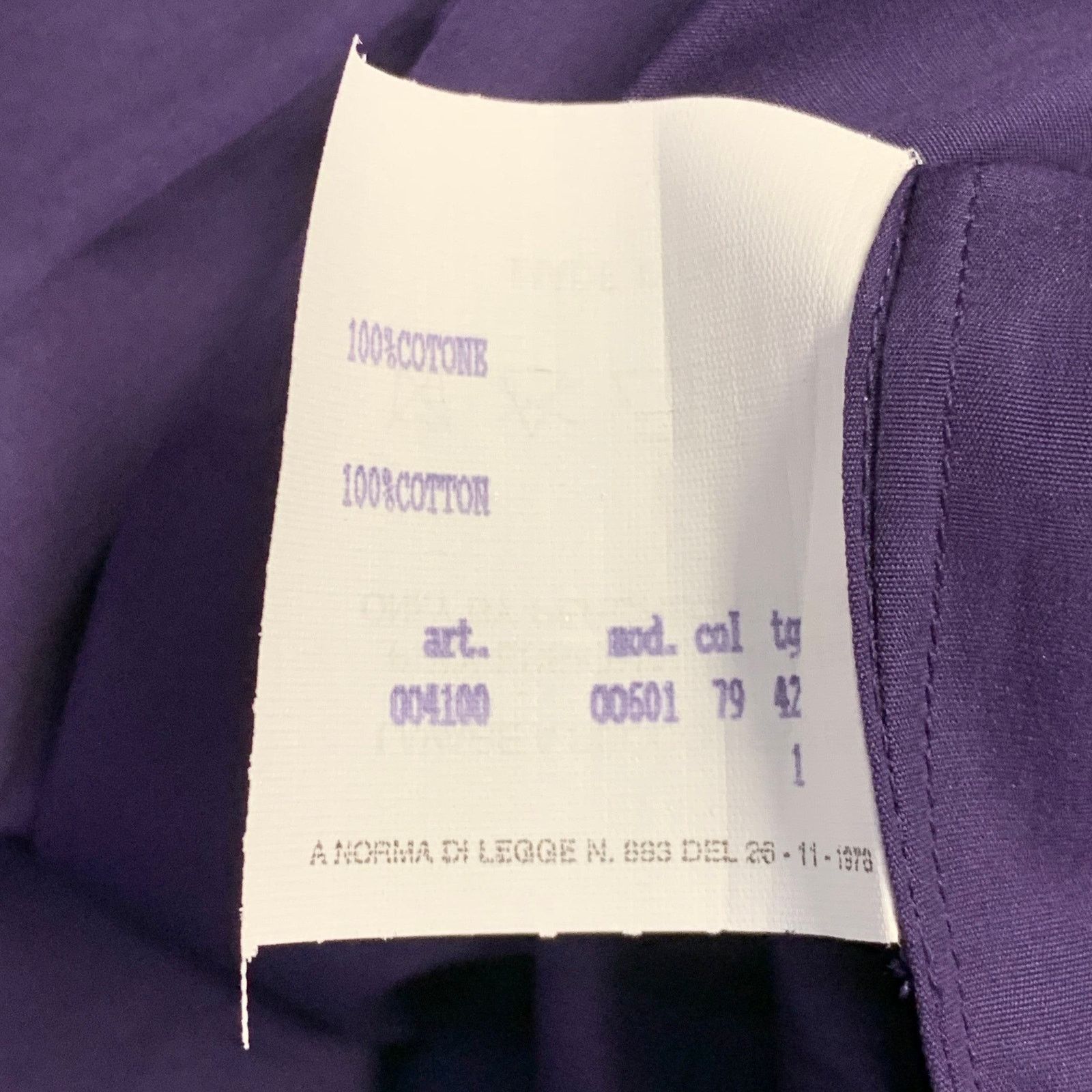 Other Size 6 Purple Cotton Pleated 3/4 Sleeves Half Zip Midi Dress Size M / US 6-8 / IT 42-44 - 6 Thumbnail